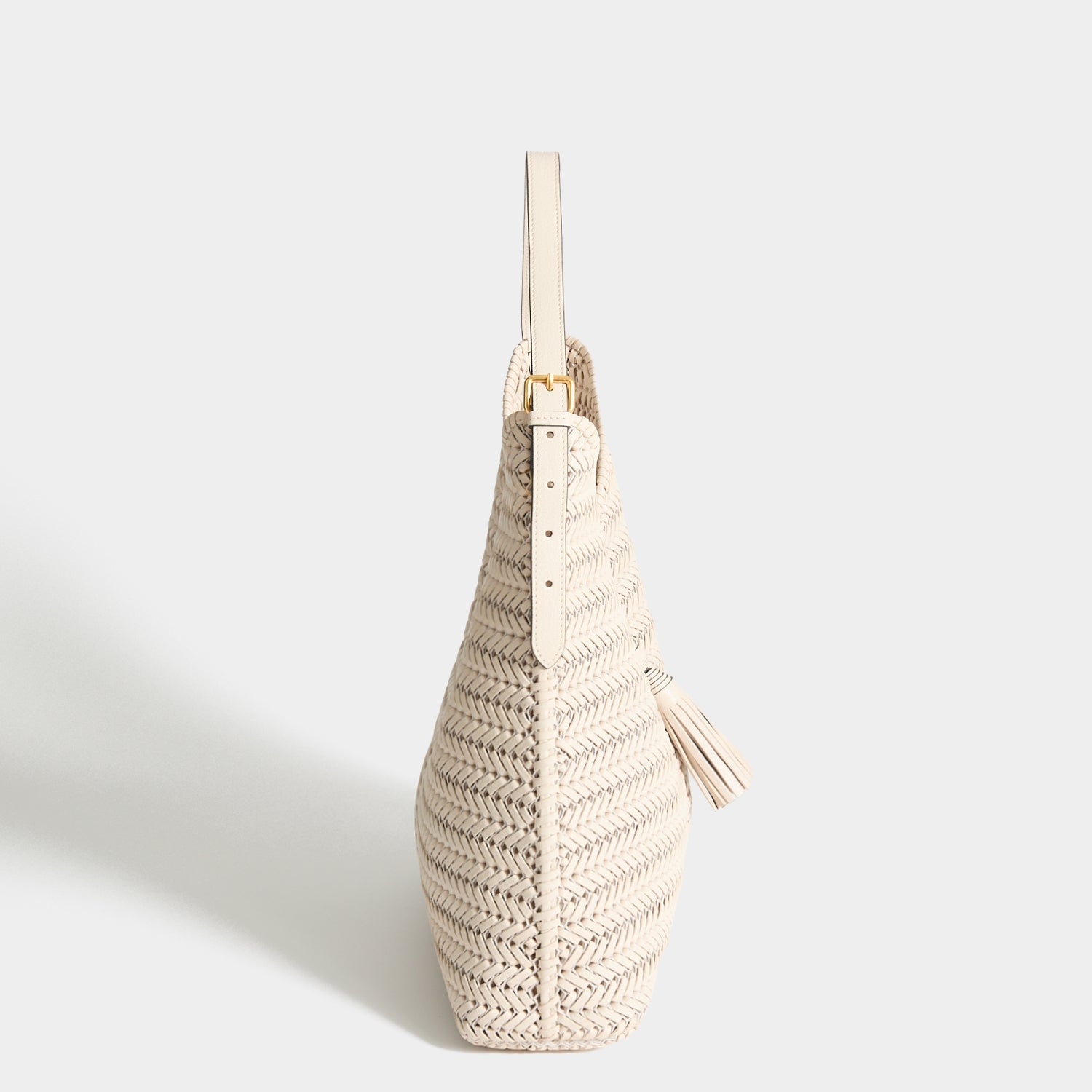 Neeson Tassel Hobo Bag -

          
            Capra Leather in Chalk -
          

          Anya Hindmarch US
