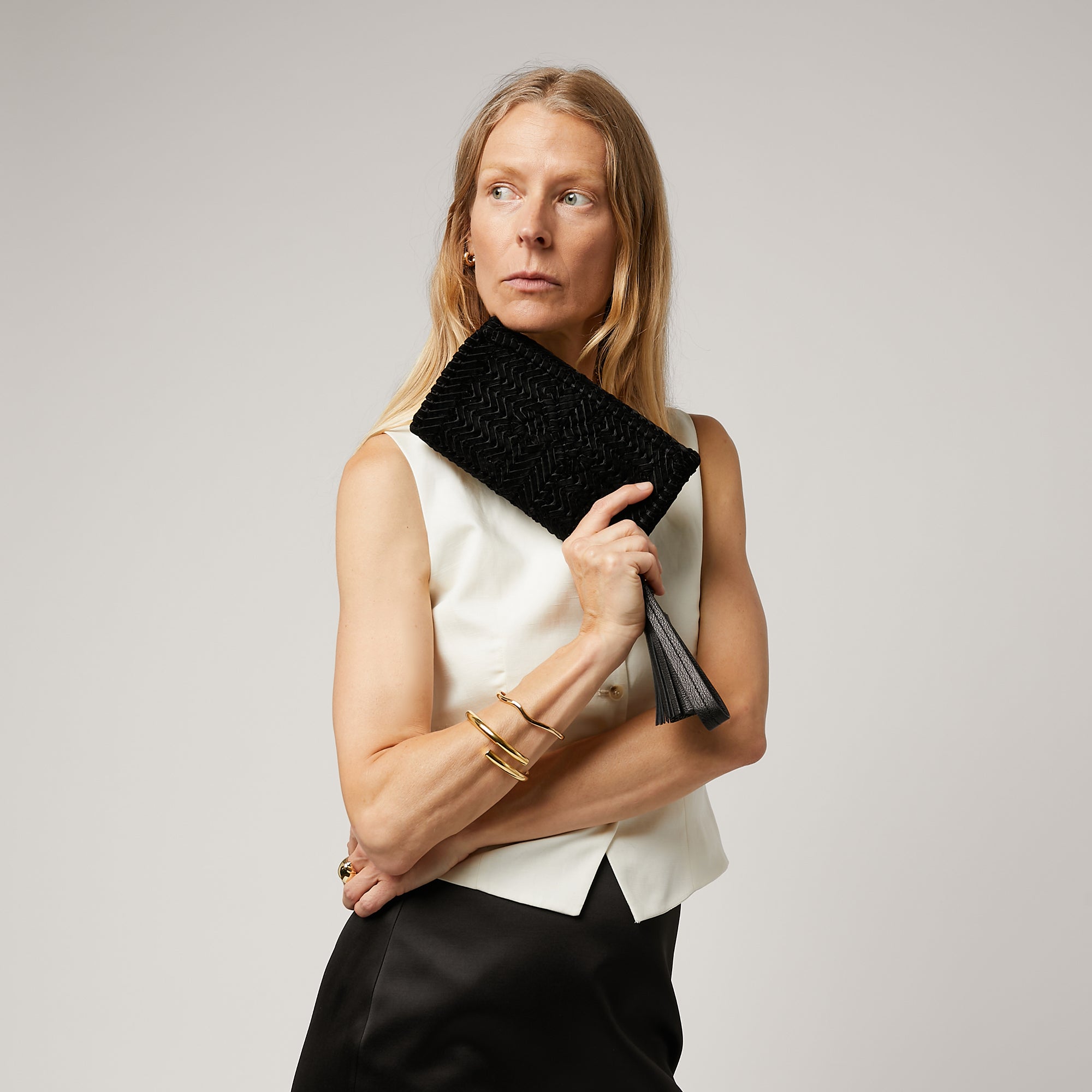 Neeson Velvet Tassel Clutch -

                  
                    Ribbon in Black Velvet -
                  

                  Anya Hindmarch US
