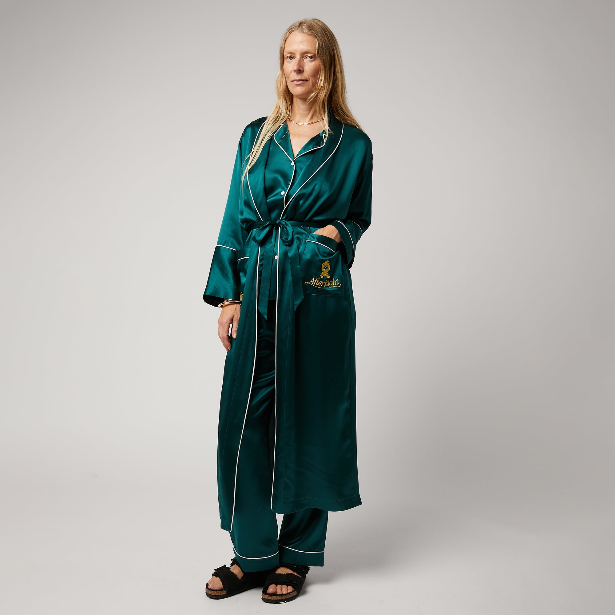 Anya Brands After Eight Robe -

                  
                    Silk in Dark Holly -
                  

                  Anya Hindmarch US
