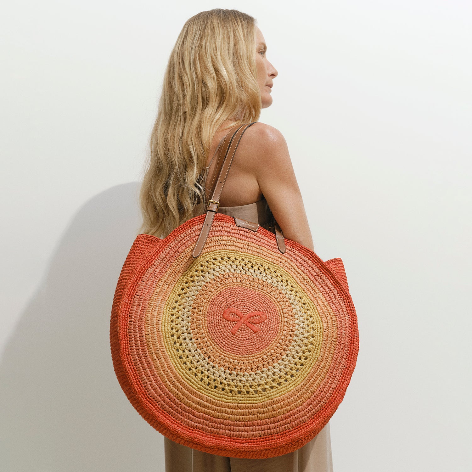 Raffia Round Bow Tote -

          
            Raffia in Orange/Multi -
          

          Anya Hindmarch US
