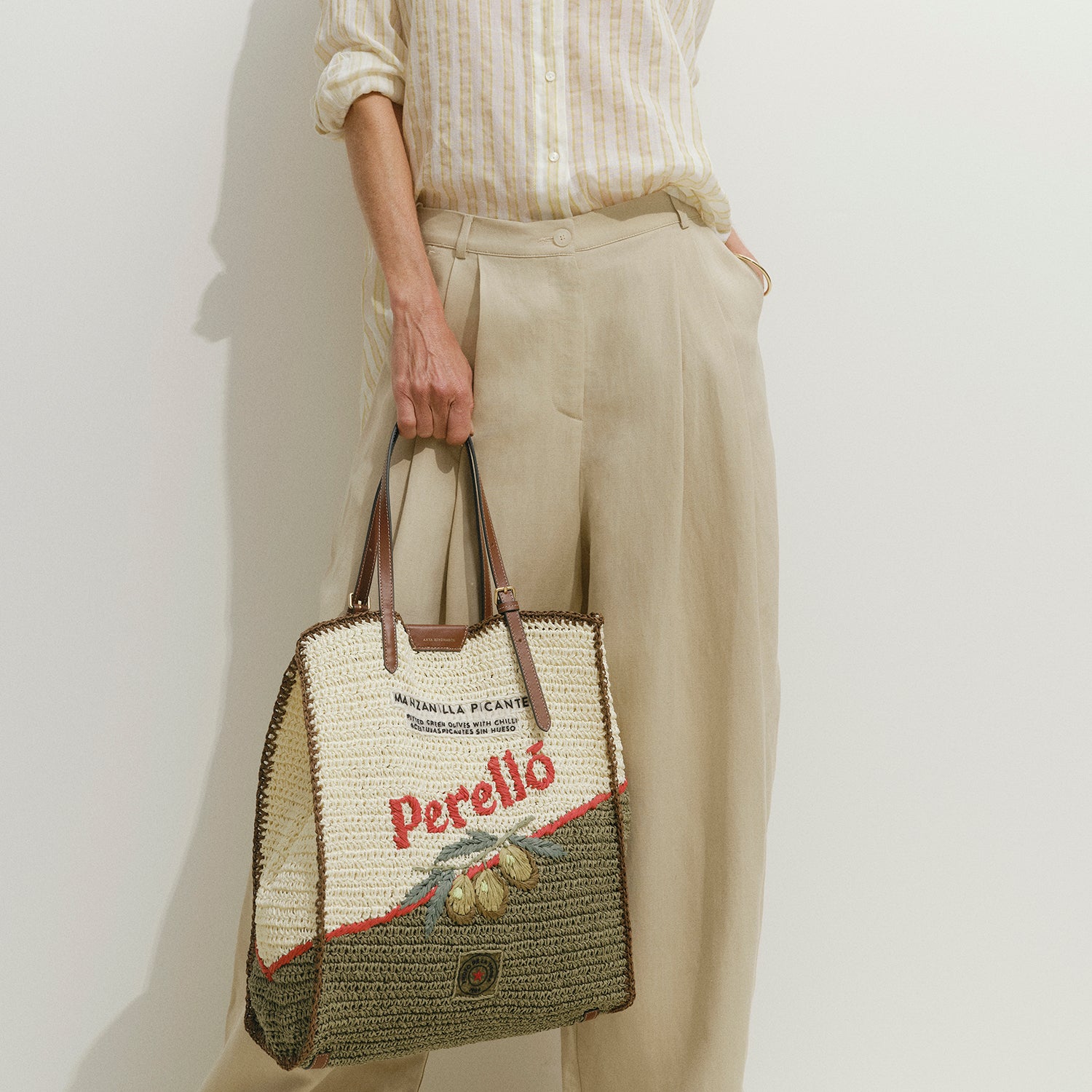 Anya Brands Perello N/S Tote -

          
            Paper Raffia in Chalk White -
          

          Anya Hindmarch US
