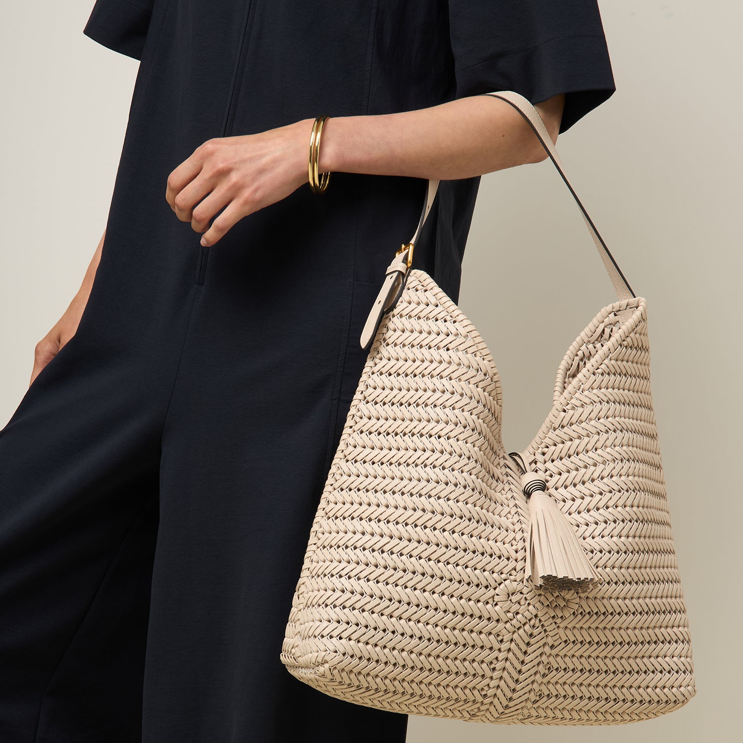 Neeson Tassel Hobo Bag -

          
            Capra Leather in Chalk -
          

          Anya Hindmarch US
