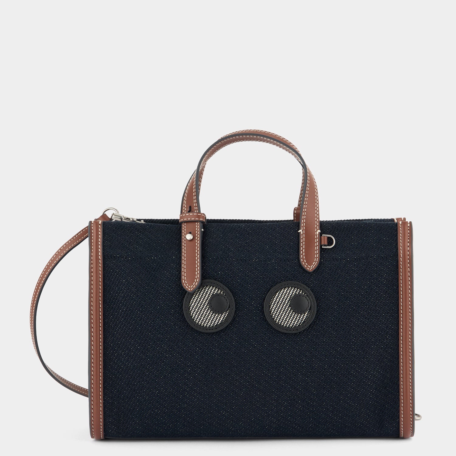 Mini E/W Eyes Tote -

          
            Cotton Drill in Navy -
          

          Anya Hindmarch US
