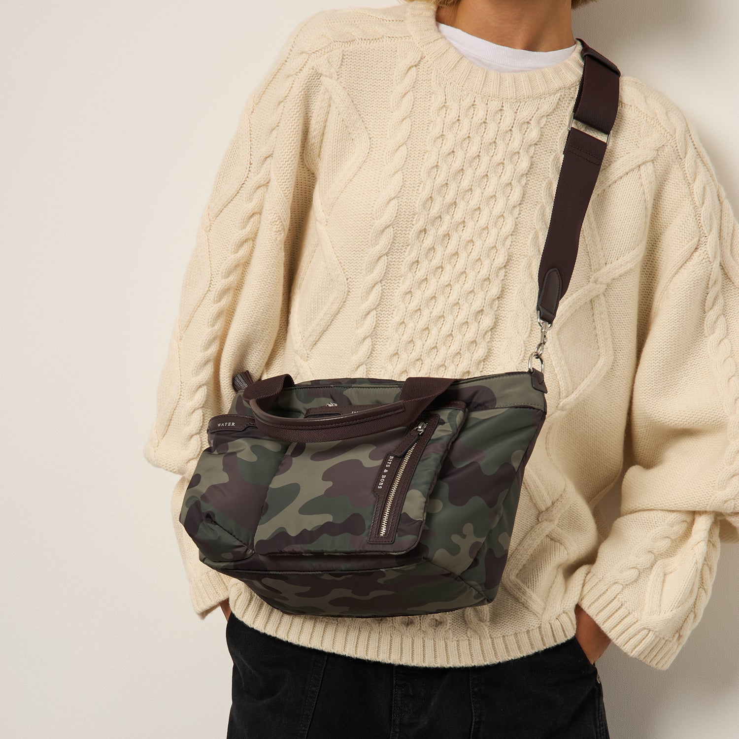 Camouflage E/W Multi Pocket Mini Cross-body Tote -

          
            Nylon in Camouflage -
          

          Anya Hindmarch US
