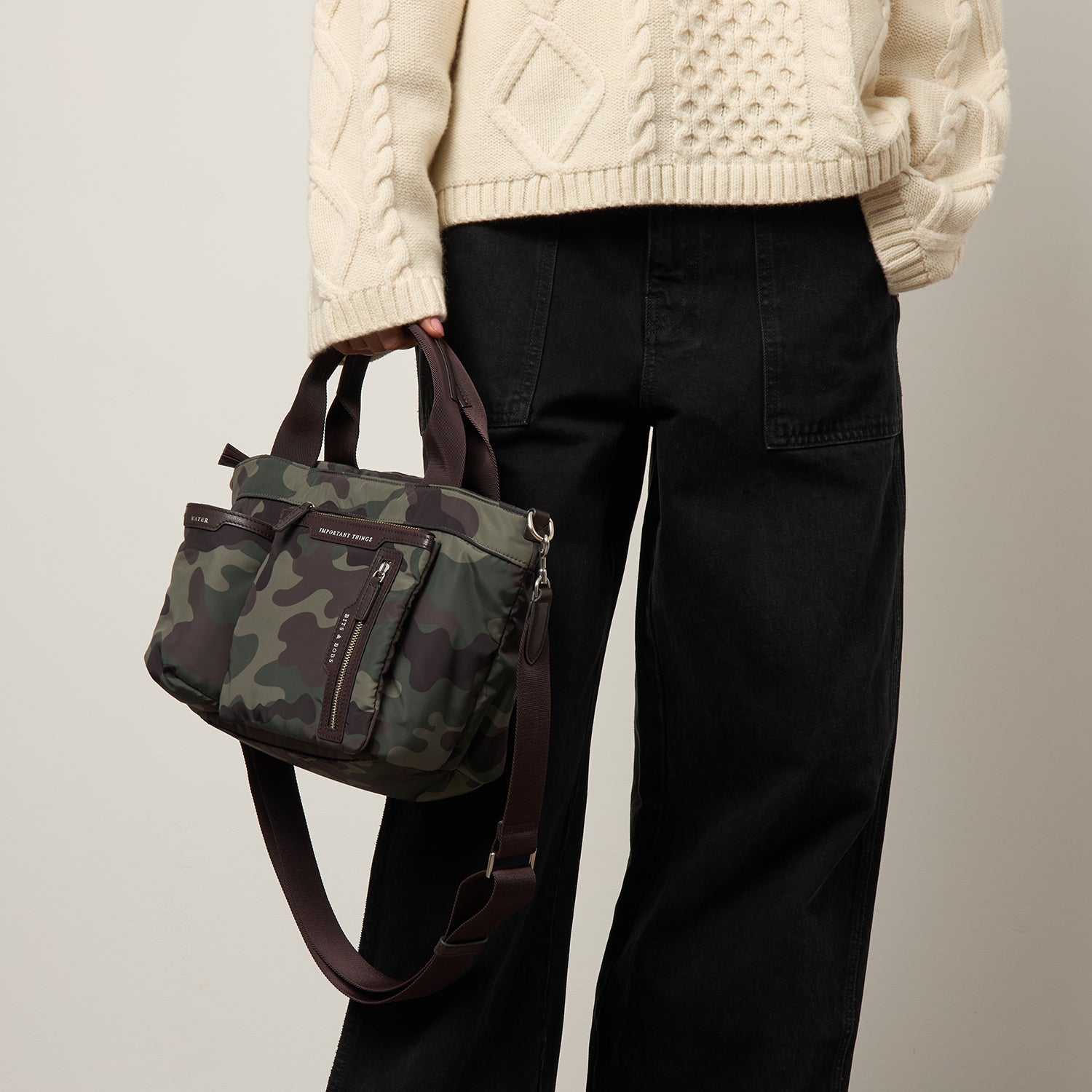 Camouflage E/W Multi Pocket Mini Cross-body Tote -

          
            Nylon in Camouflage -
          

          Anya Hindmarch US
