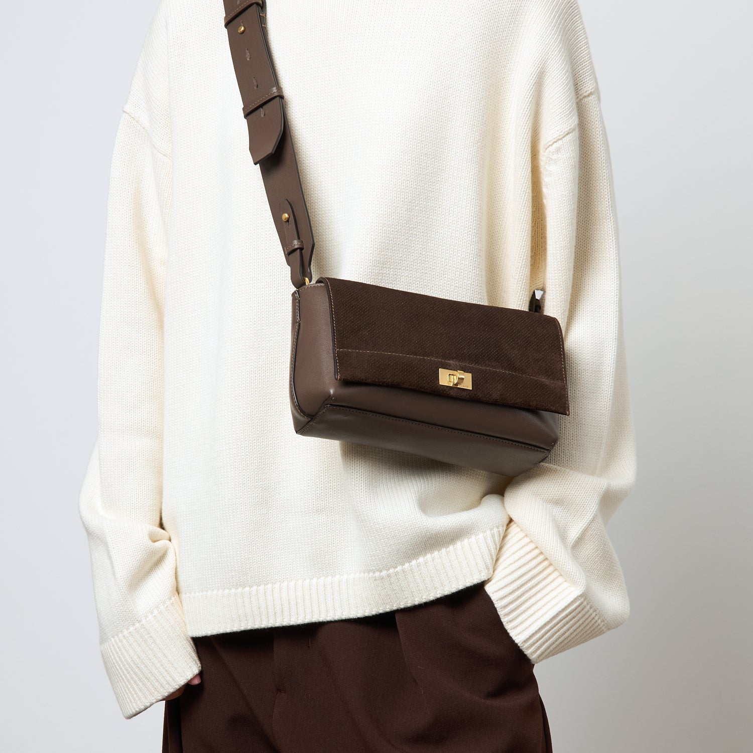 Mortimer Perforated Cross-body -

          
            Smooth Leather in Truffle Brown -
          

          Anya Hindmarch US
