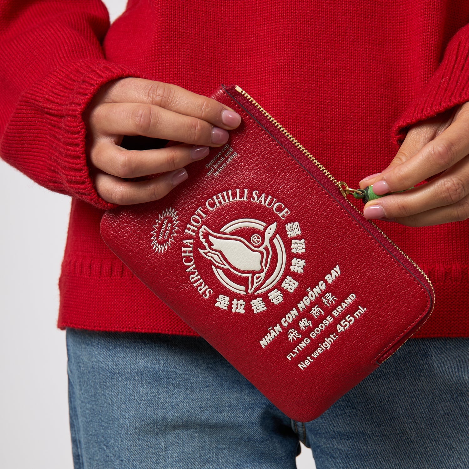 Anya Brands Flying Goose Sriracha Zip Loose Pocket -

          
            Smooth Leather in Russet Red -
          

          Anya Hindmarch US
