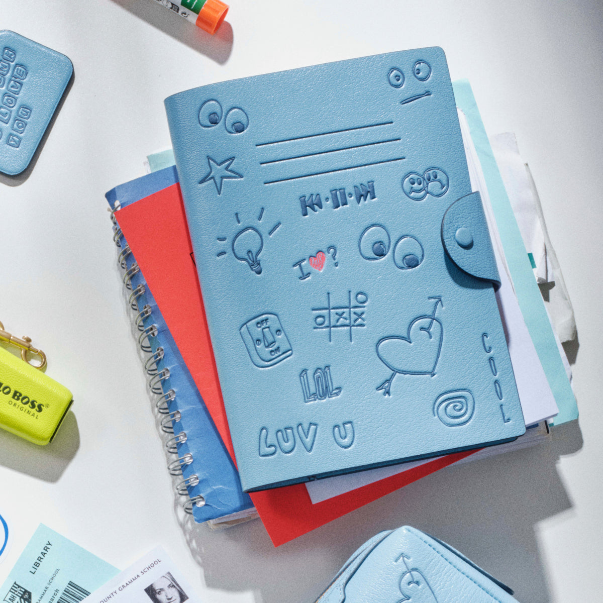 Scribble A5 Journal -

          
            Calf Leather in School Blue -
          

          Anya Hindmarch US
