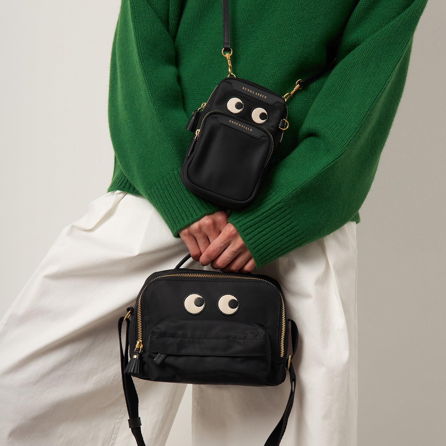 Eyes Cross-body -

          
            Regenerated ECONYL® in Black -
          

          Anya Hindmarch US
