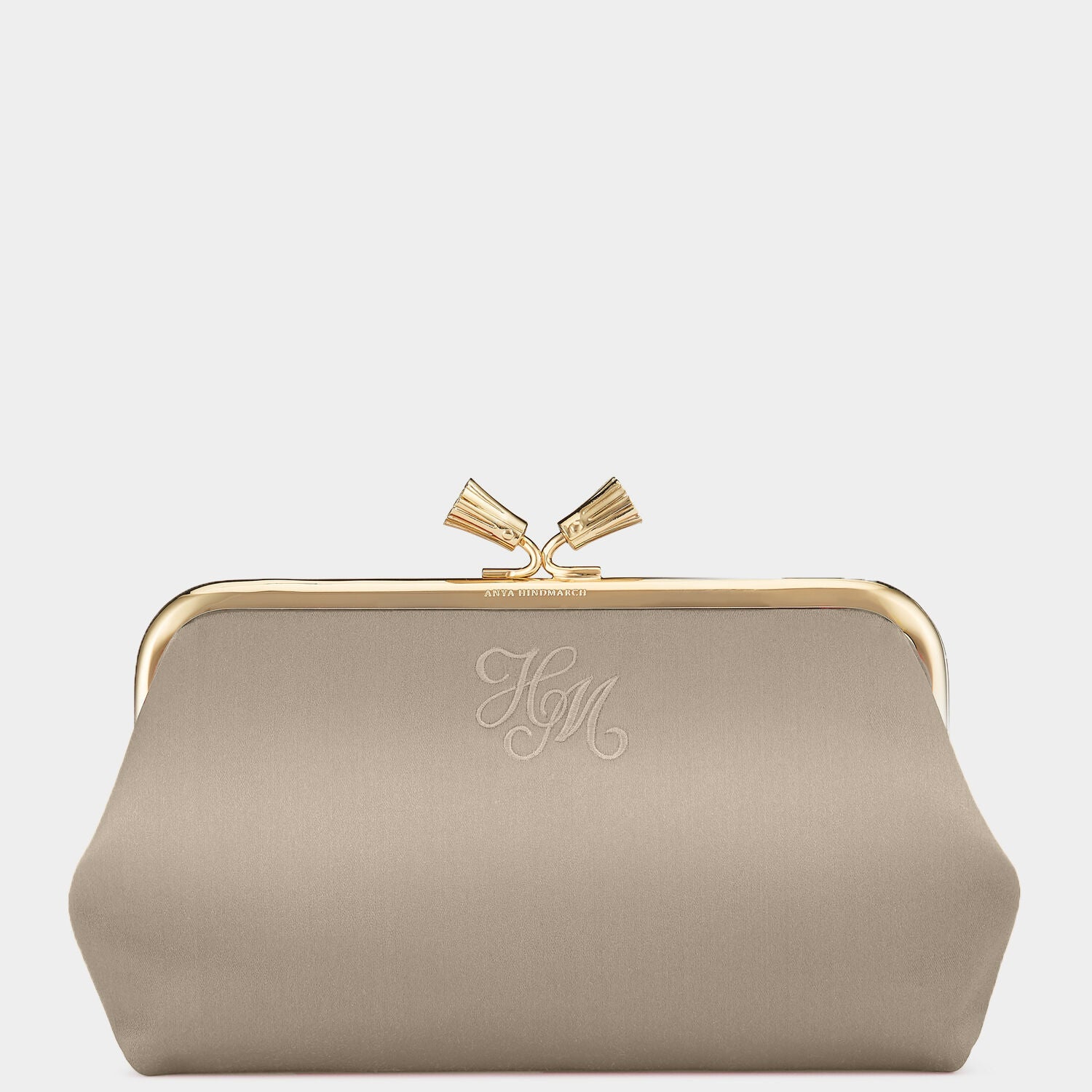 Bespoke Maud Tassel Clutch -

          
            Satin in Mushroom -
          

          Anya Hindmarch US
