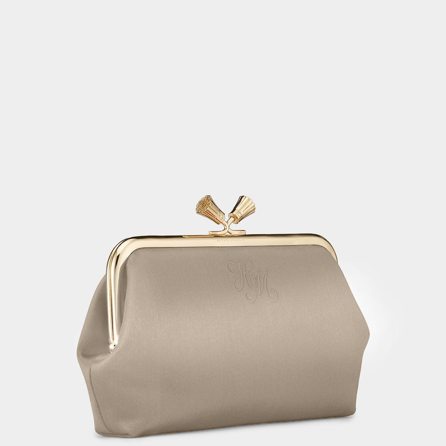 Bespoke Maud Tassel Clutch -

          
            Satin in Mushroom -
          

          Anya Hindmarch US
