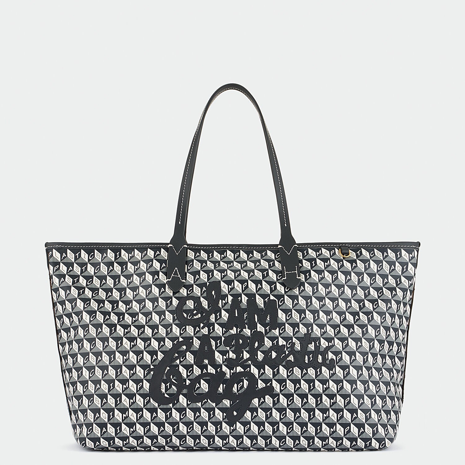 I Am A Plastic Bag Small Motif Tote -

          
            Recycled Coated Canvas in Charcoal -
          

          Anya Hindmarch US
