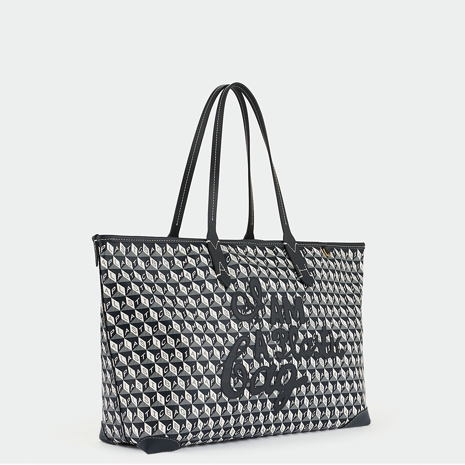 I Am A Plastic Bag Small Motif Tote -

          
            Recycled Coated Canvas in Charcoal -
          

          Anya Hindmarch US
