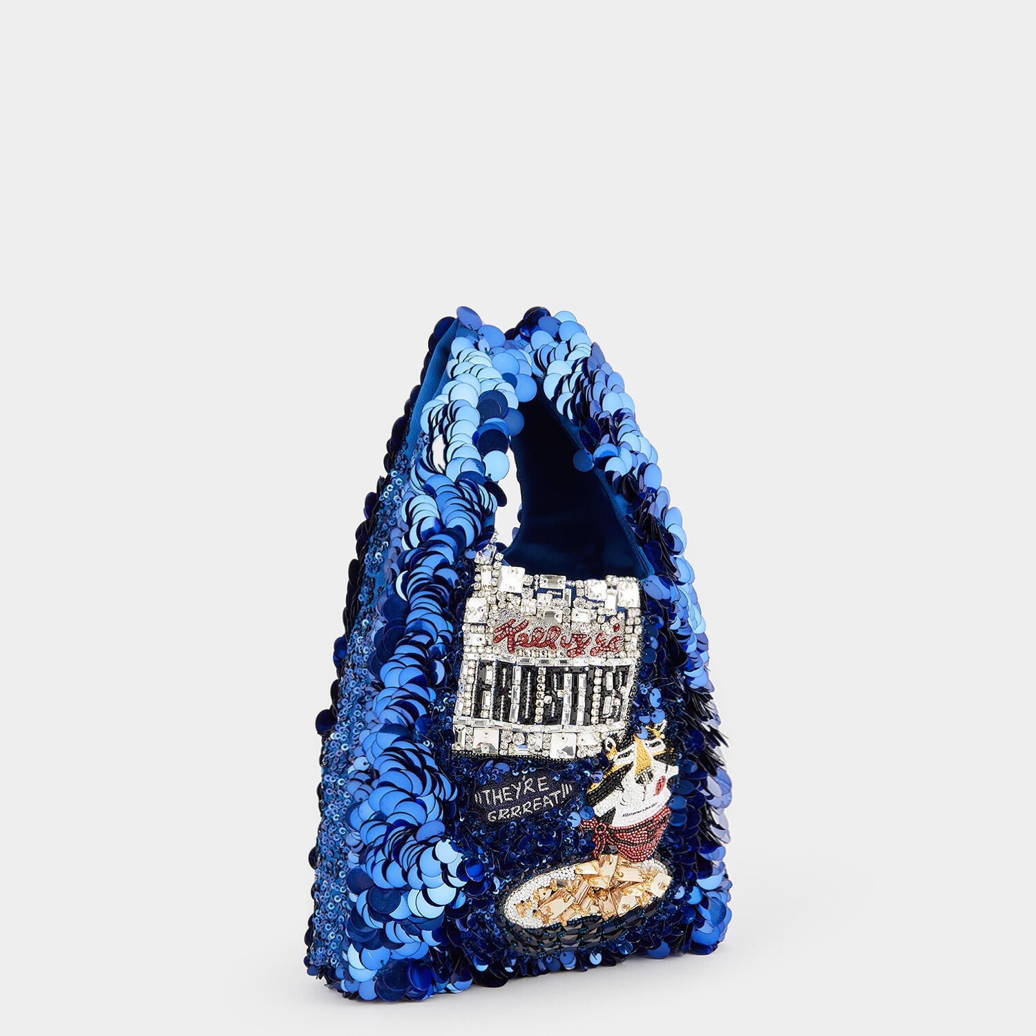 Anya Brands Frosties Mini Tote -

          
            Recycled Satin in Blueberry -
          

          Anya Hindmarch US
