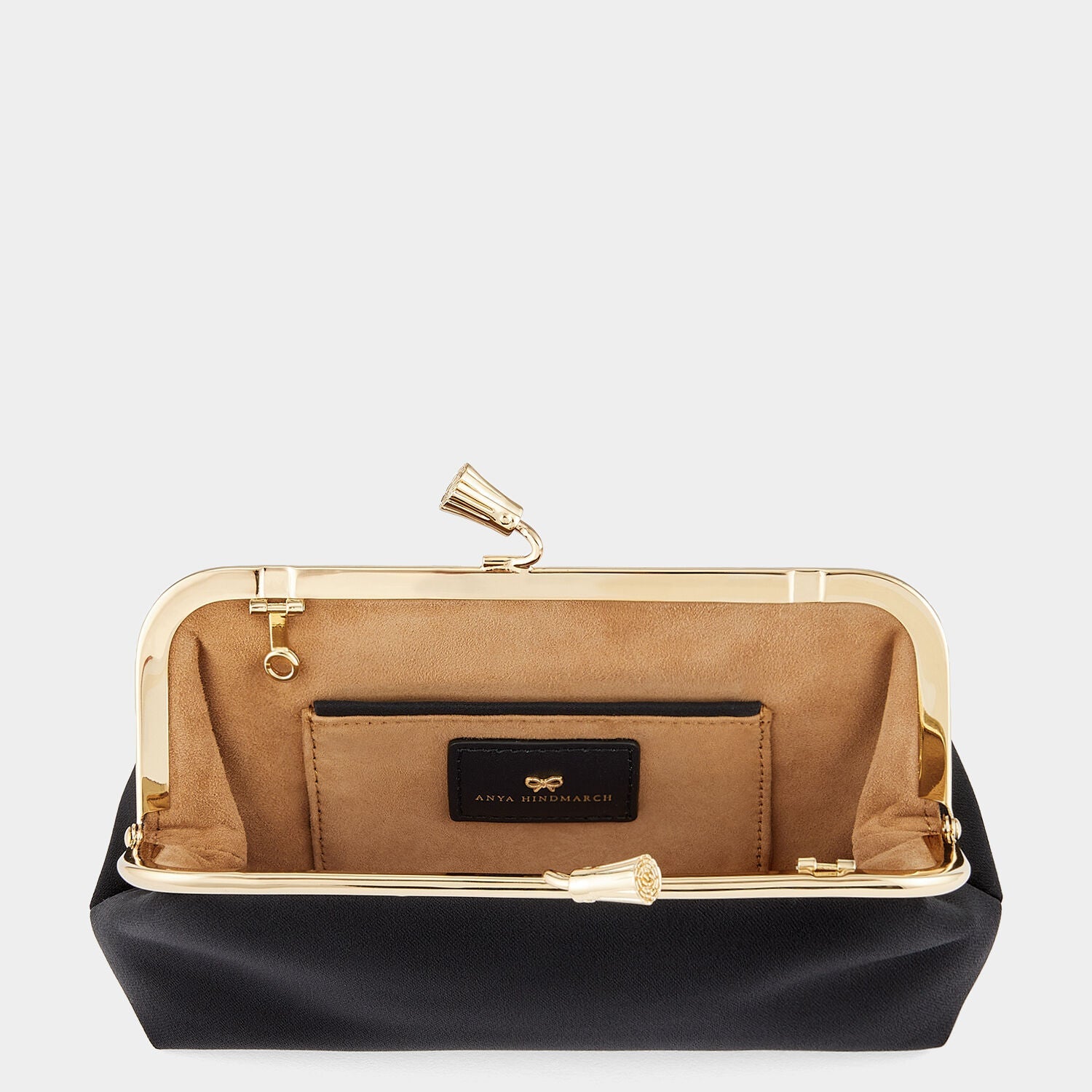 Maud Tassel Clutch -

          
            Recycled Satin in Black -
          

          Anya Hindmarch US
