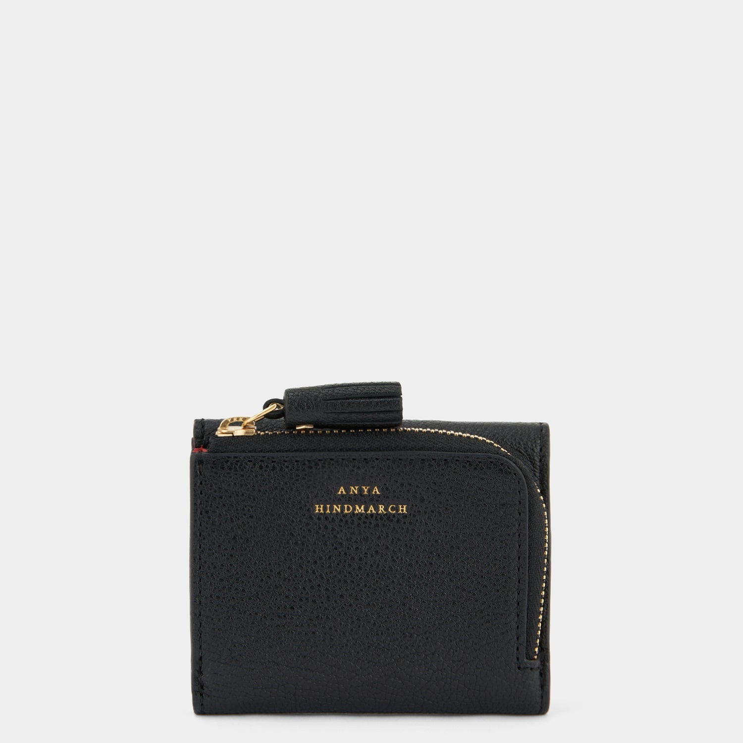 Peeping Eyes Mini Trifold Zip Wallet -

          
            Capra Leather in Black -
          

          Anya Hindmarch US
