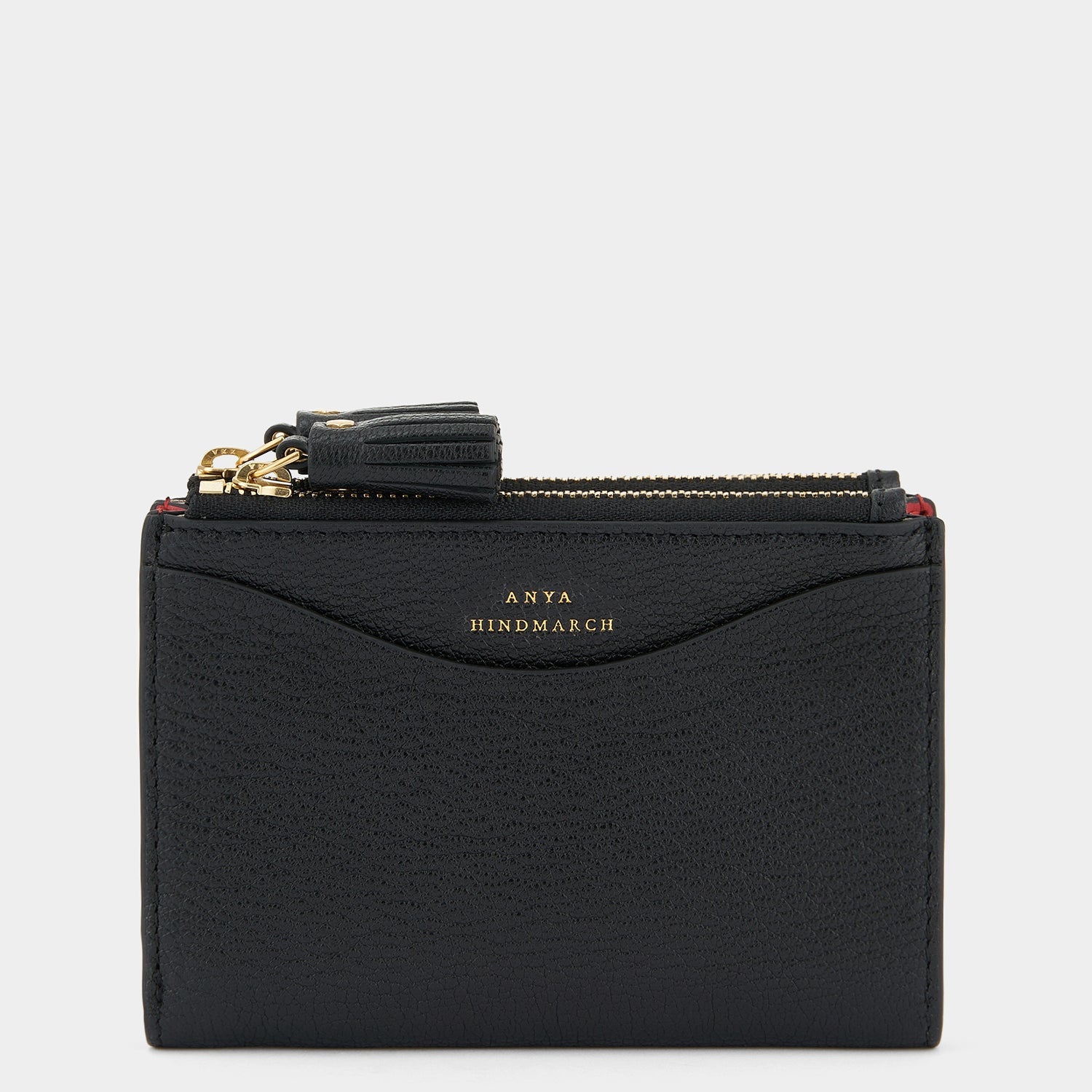 Peeping Eyes Small Double Zip Wallet -

          
            Capra Leather in Black -
          

          Anya Hindmarch US
