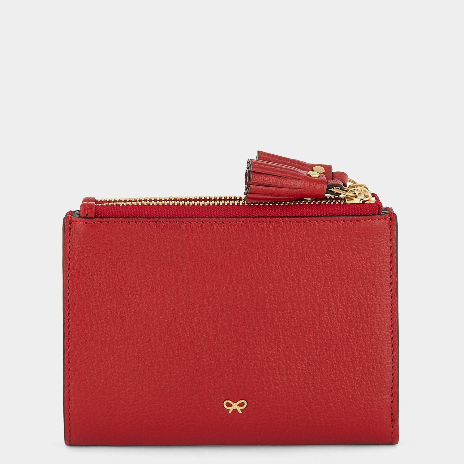 Small Double Zip Wallet -

          
            Capra Leather in Red -
          

          Anya Hindmarch US
