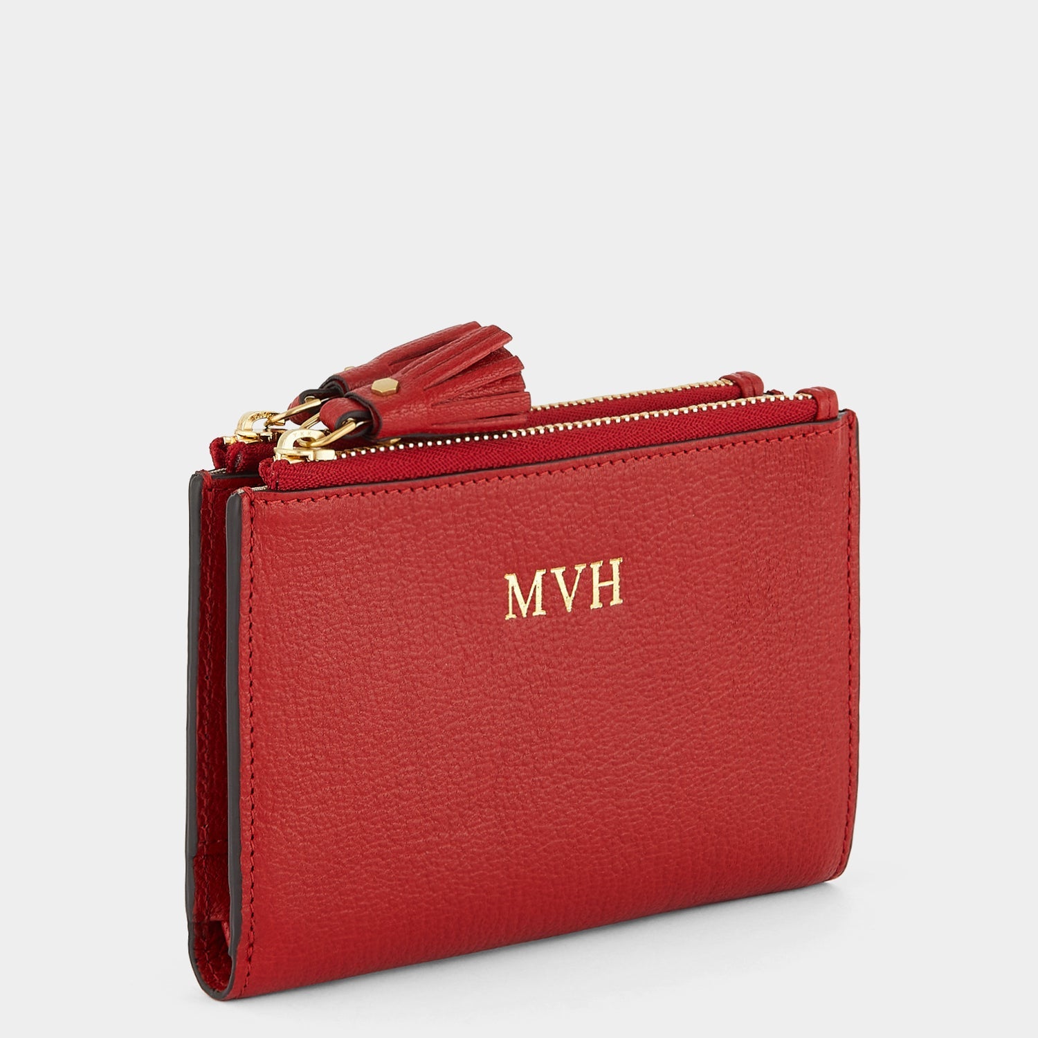 Small Double Zip Wallet -

          
            Capra Leather in Red -
          

          Anya Hindmarch US
