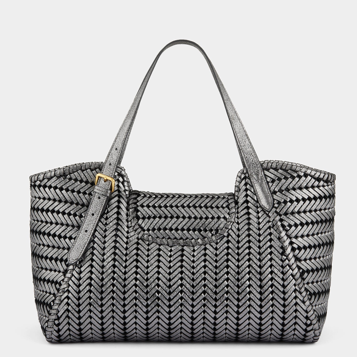 Neeson Tassel Tote -

                  
                    Metallic Leather in Anthracite -
                  

                  Anya Hindmarch US
