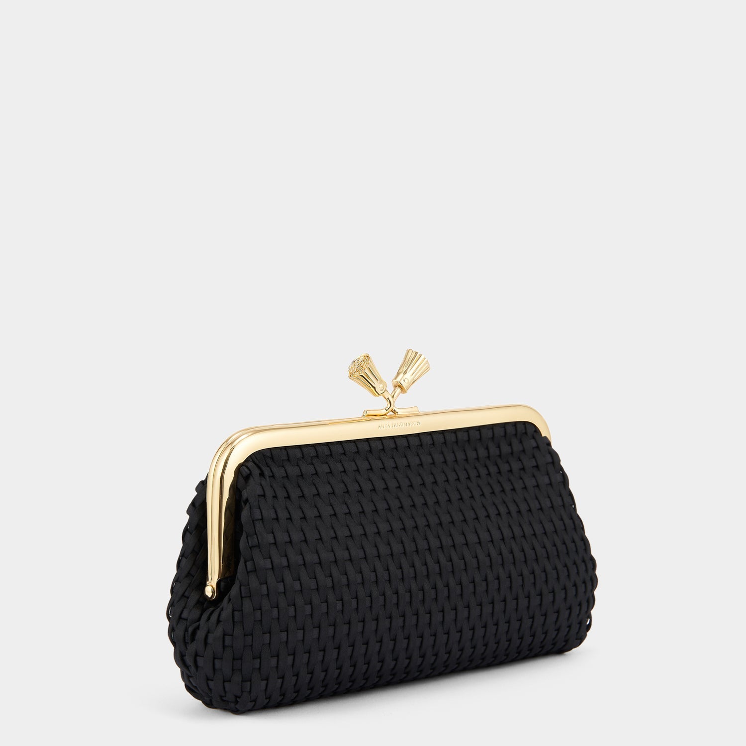 Maud Woven Tassel Clutch -

          
            Satin in Black -
          

          Anya Hindmarch US
