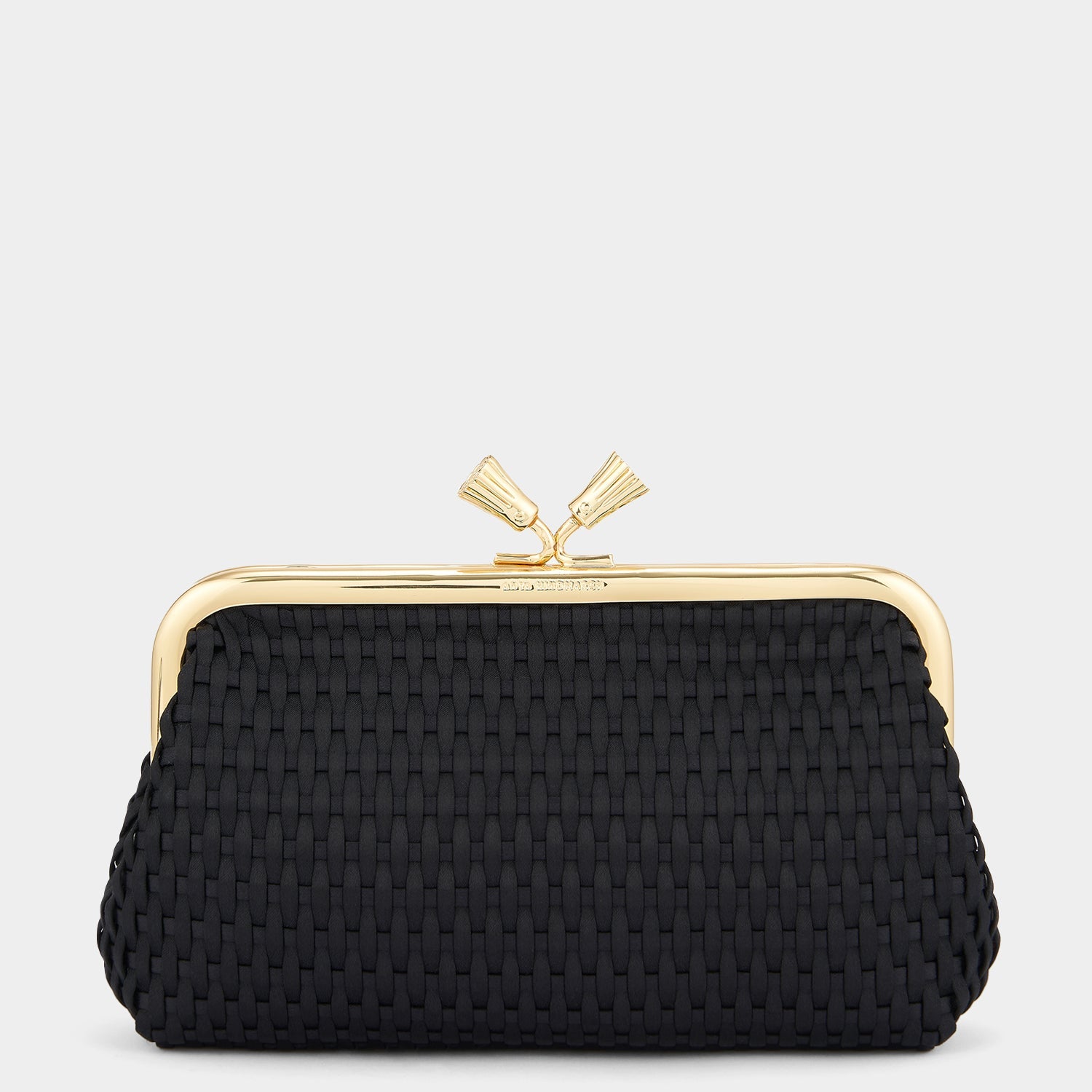 Maud Woven Tassel Clutch -

          
            Satin in Black -
          

          Anya Hindmarch US
