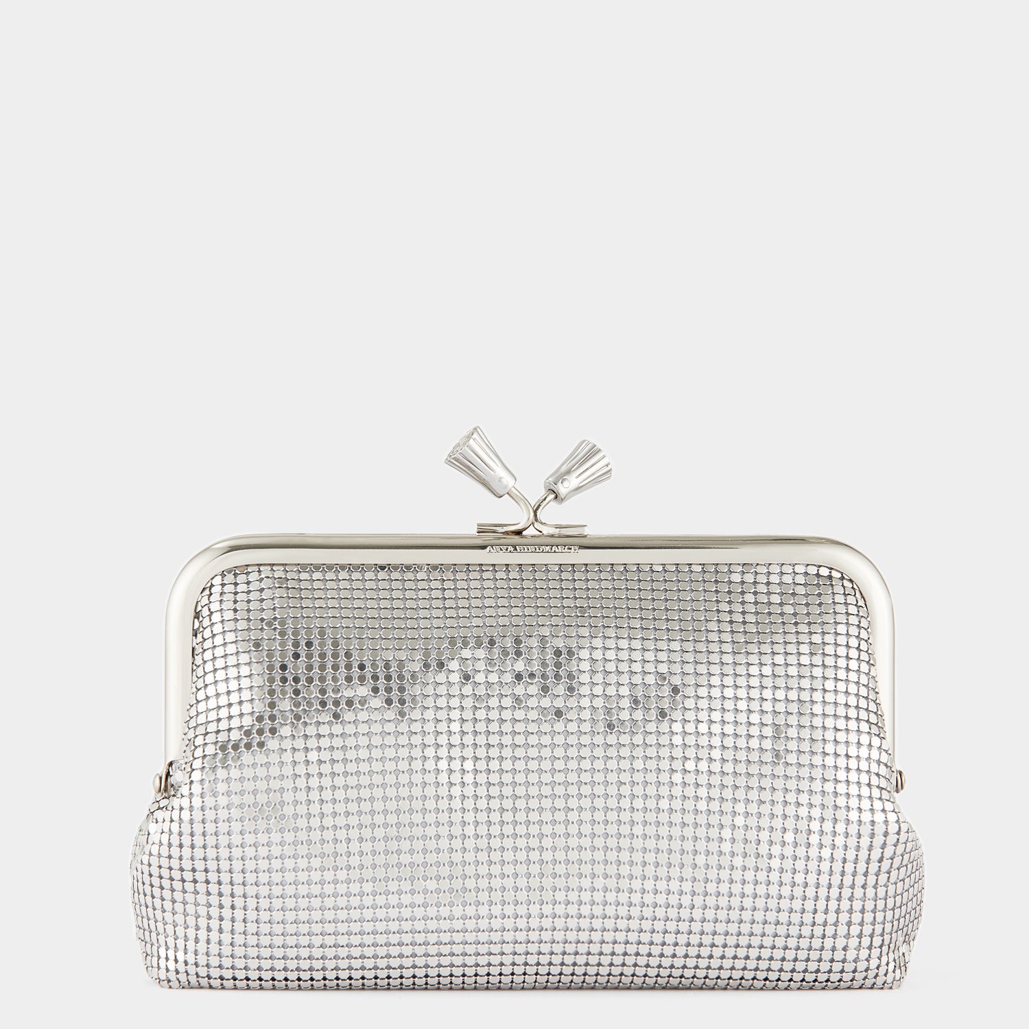 Maud Mesh Tassel Clutch -

          
            Metal Mesh in Silver -
          

          Anya Hindmarch US
