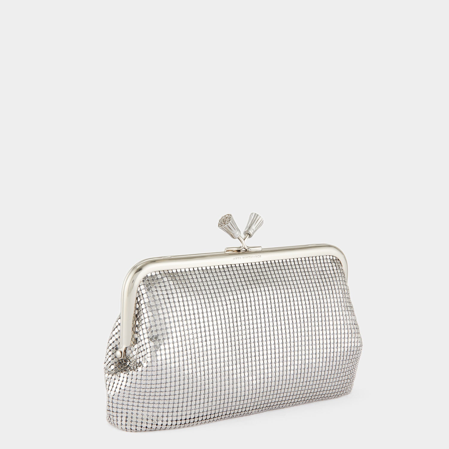 Maud Mesh Tassel Clutch -

          
            Metal Mesh in Silver -
          

          Anya Hindmarch US
