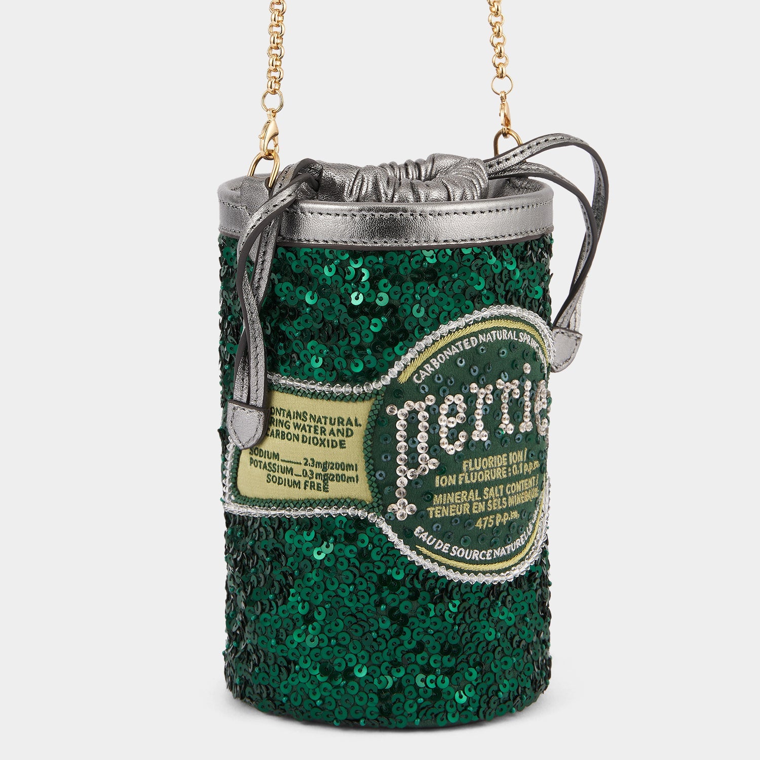 Anya Brands Perrier Mini Bucket Bag -

          
            Sequins in Bottle Green -
          

          Anya Hindmarch US
