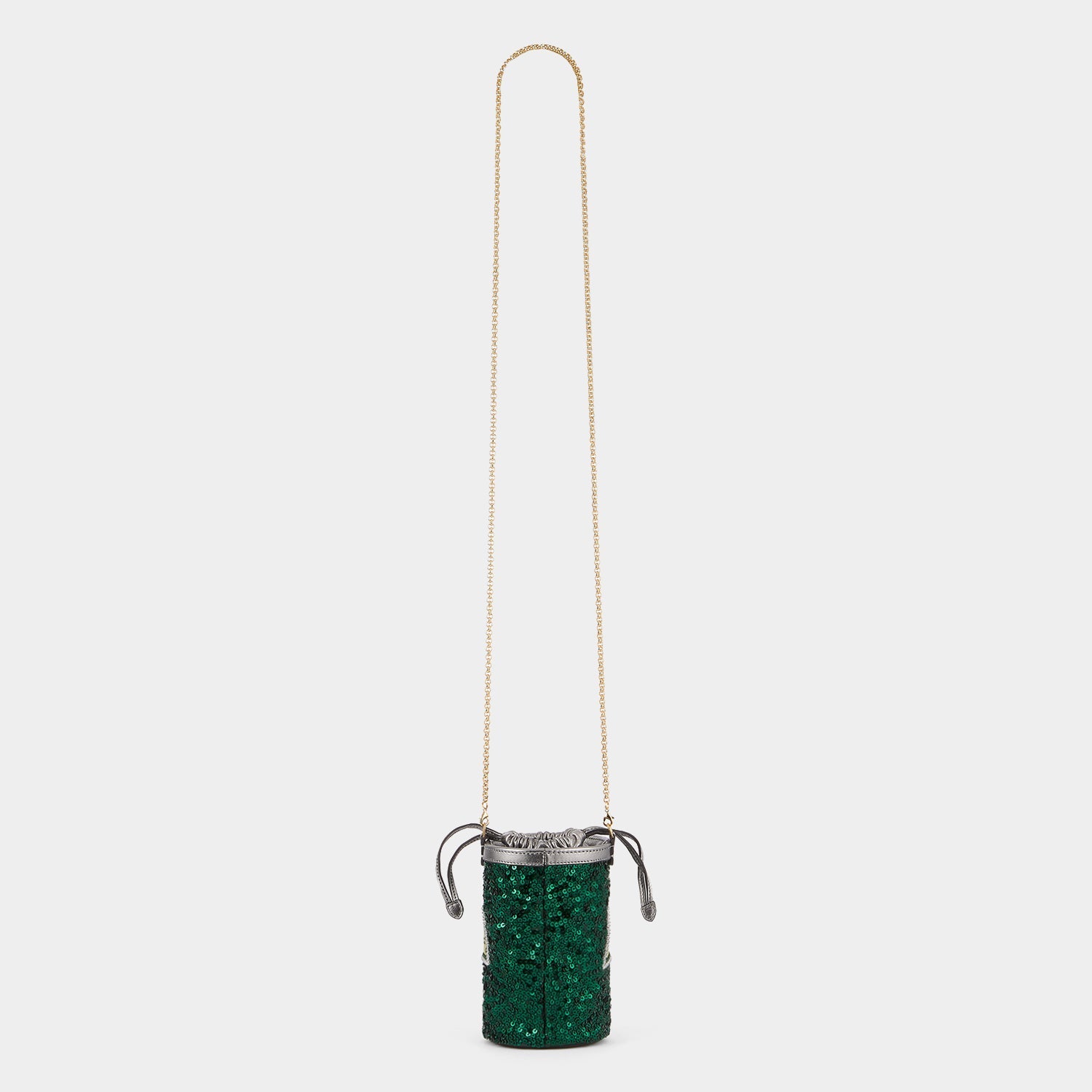 Anya Brands Perrier Mini Bucket Bag -

          
            Sequins in Bottle Green -
          

          Anya Hindmarch US
