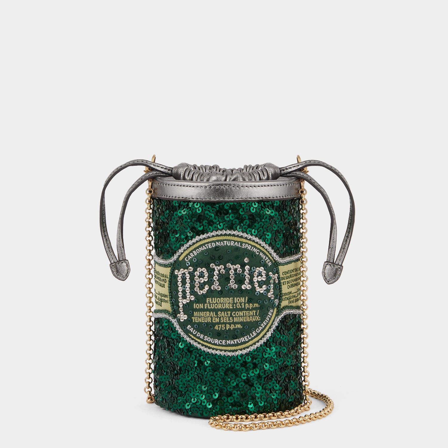 Anya Brands Perrier Mini Bucket Bag -

          
            Sequins in Bottle Green -
          

          Anya Hindmarch US
