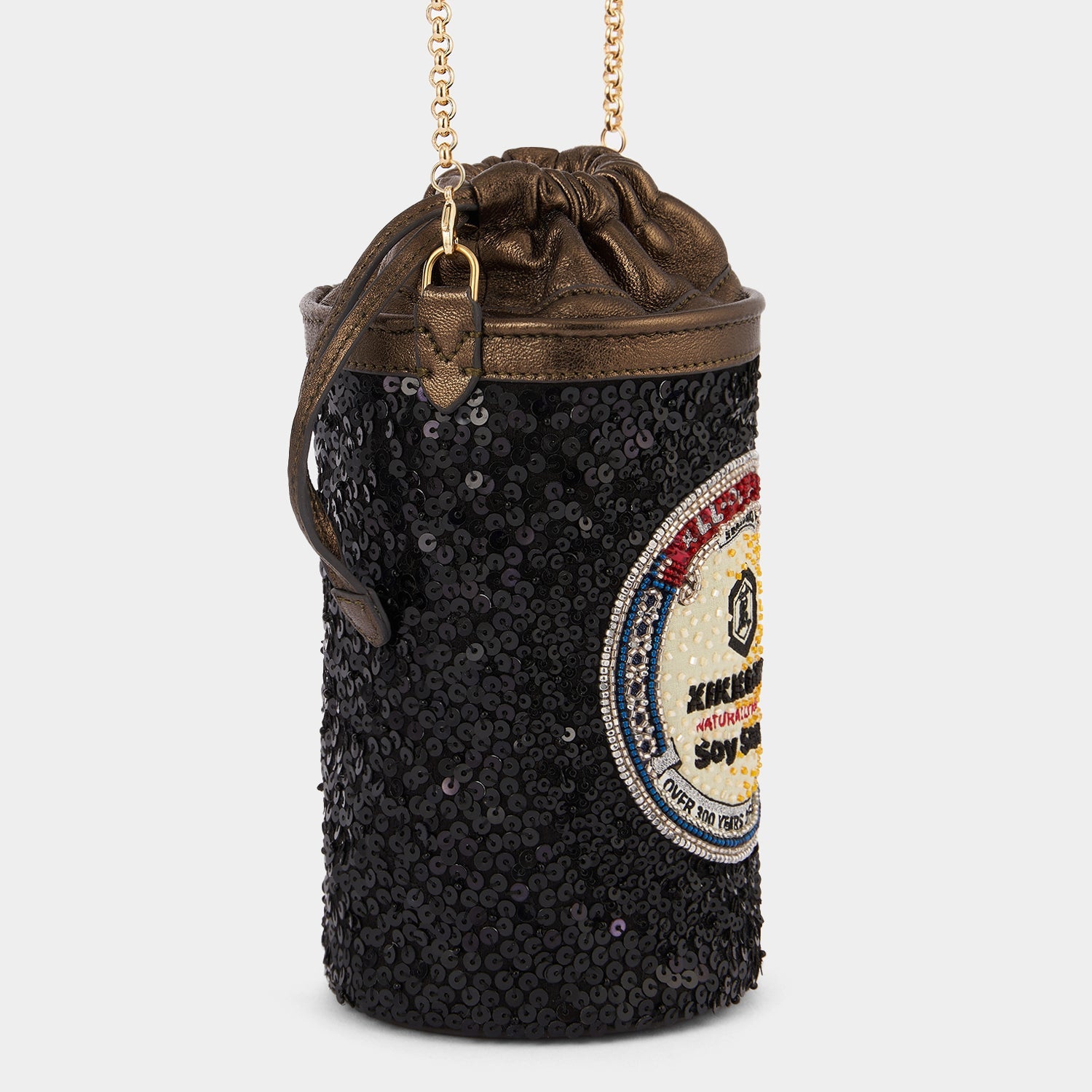 Anya Brands Kikkoman Mini Bucket Bag -

          
            Sequins in Black -
          

          Anya Hindmarch US
