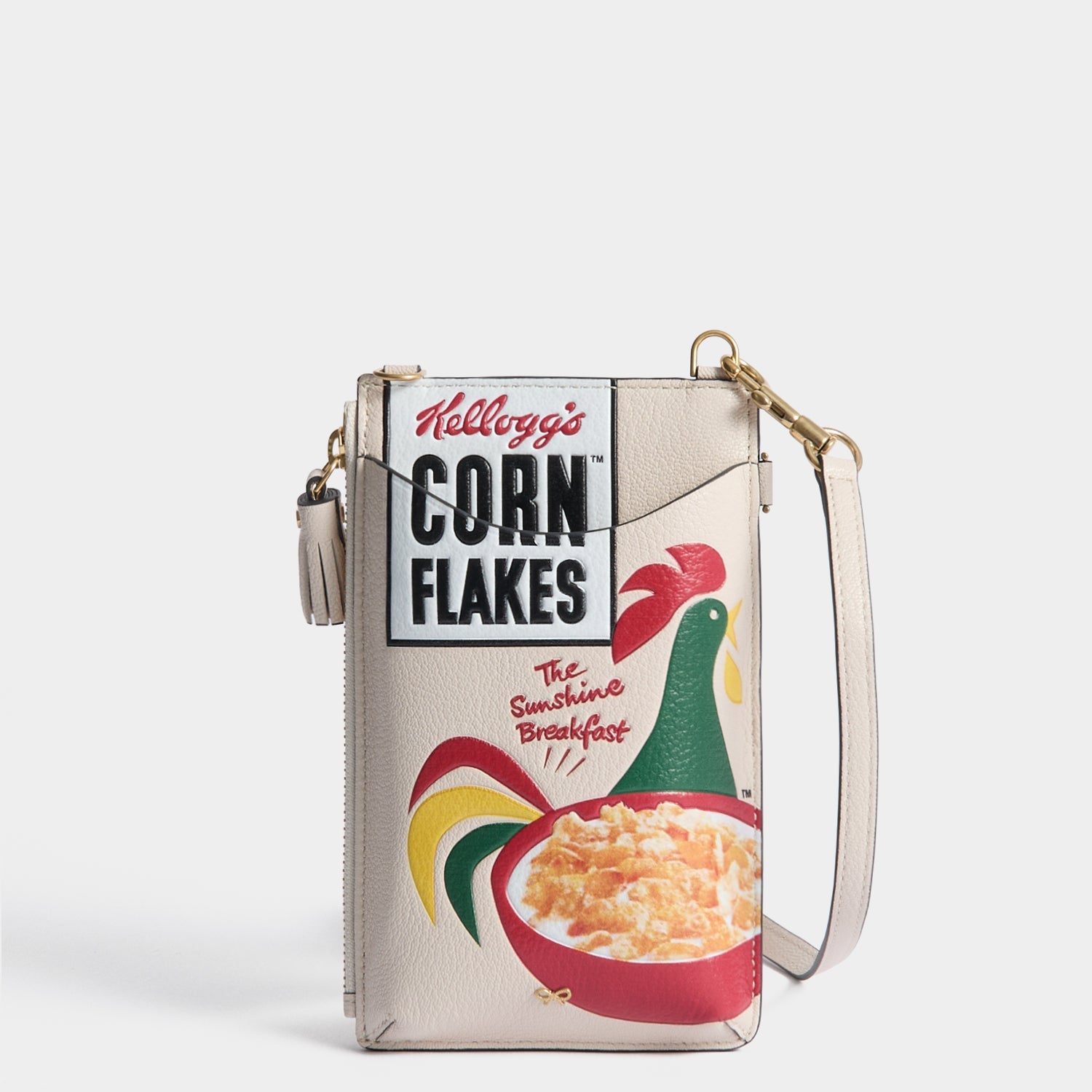 Anya Brands Corn Flakes Zip Phone Pouch on Strap -

          
            Shiny Capra Leather in Chalk -
          

          Anya Hindmarch US
