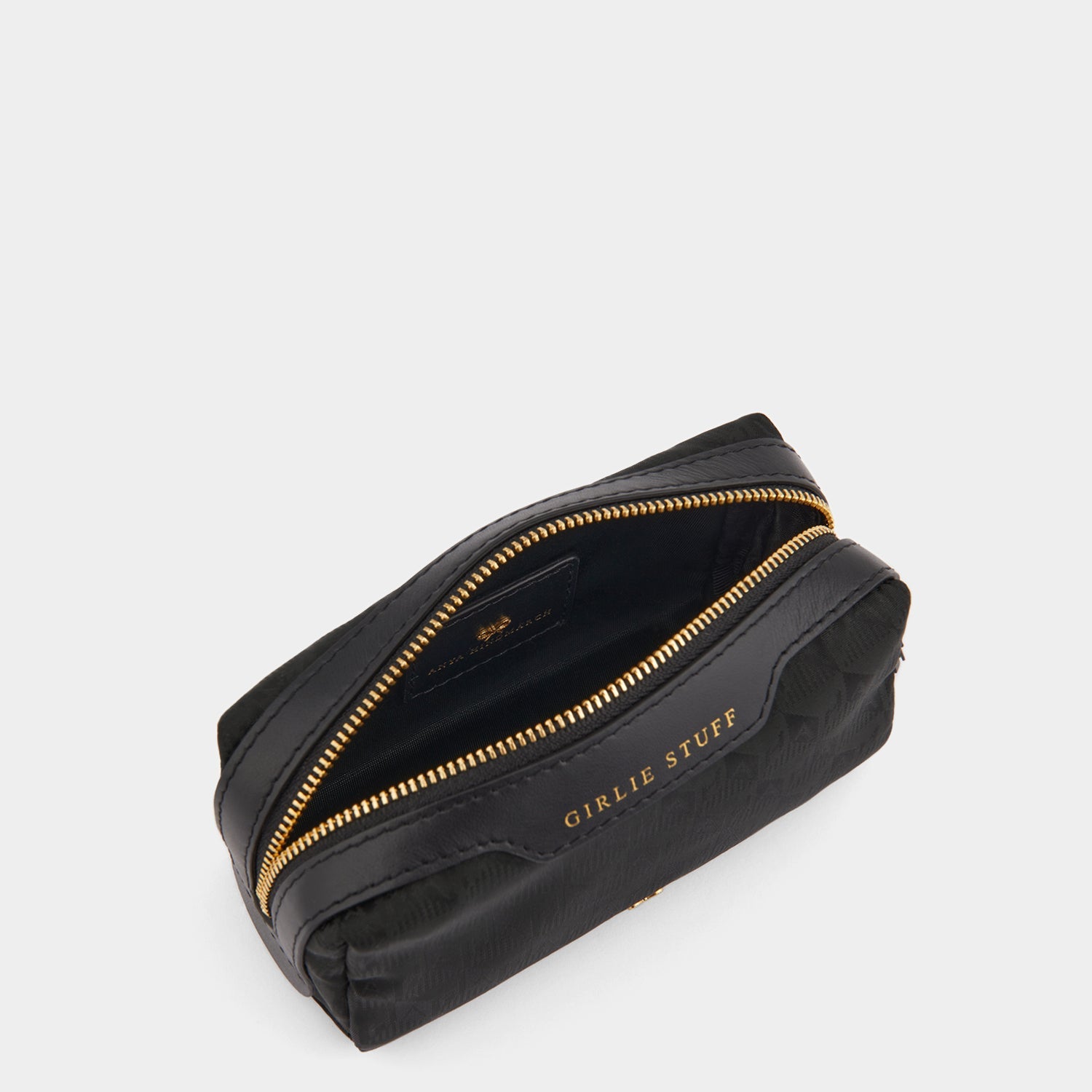 Logo Girlie Stuff Pouch -

          
            Jacquard Nylon in Black -
          

          Anya Hindmarch US
