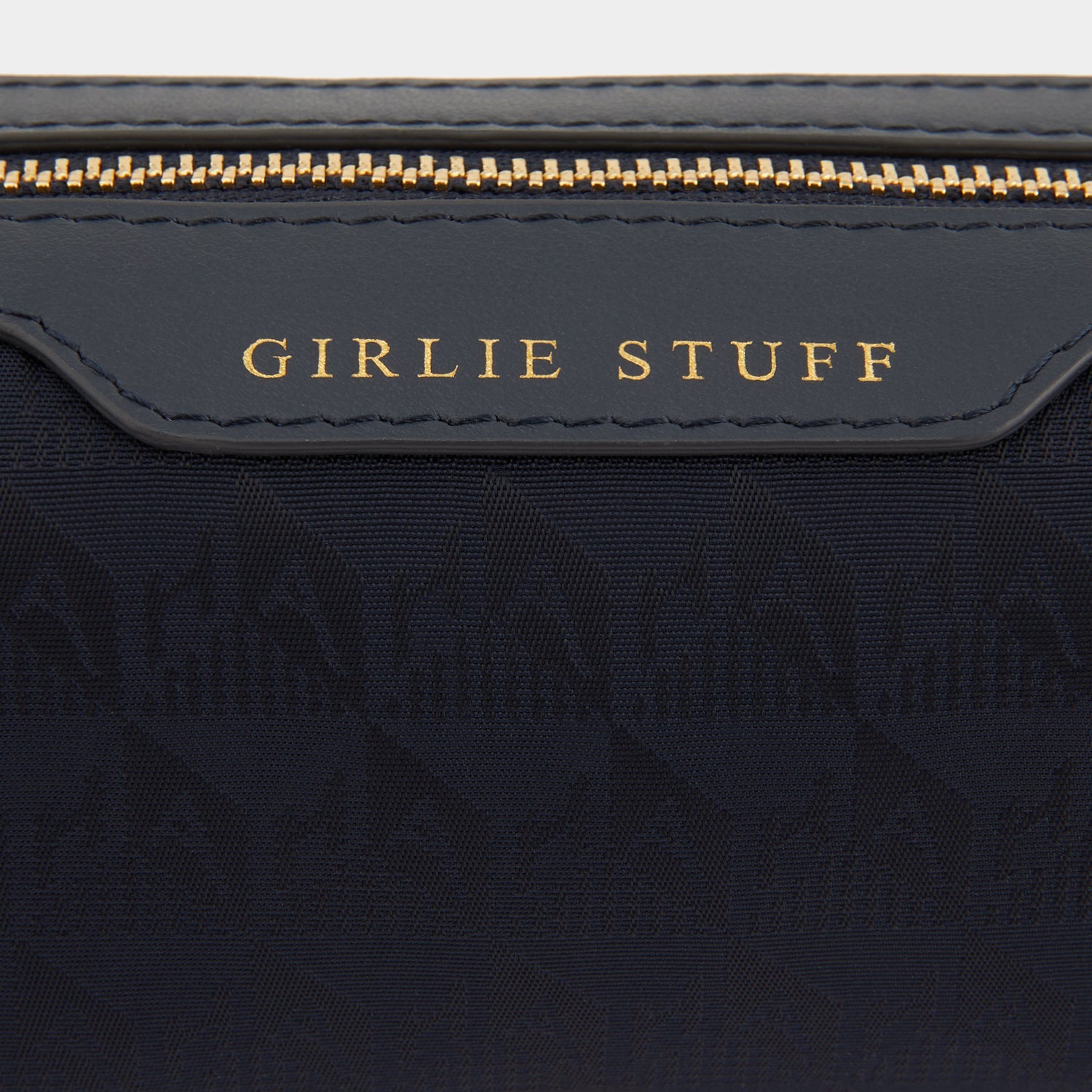 Logo Girlie Stuff Pouch -

          
            Jacquard Nylon in Marine -
          

          Anya Hindmarch US
