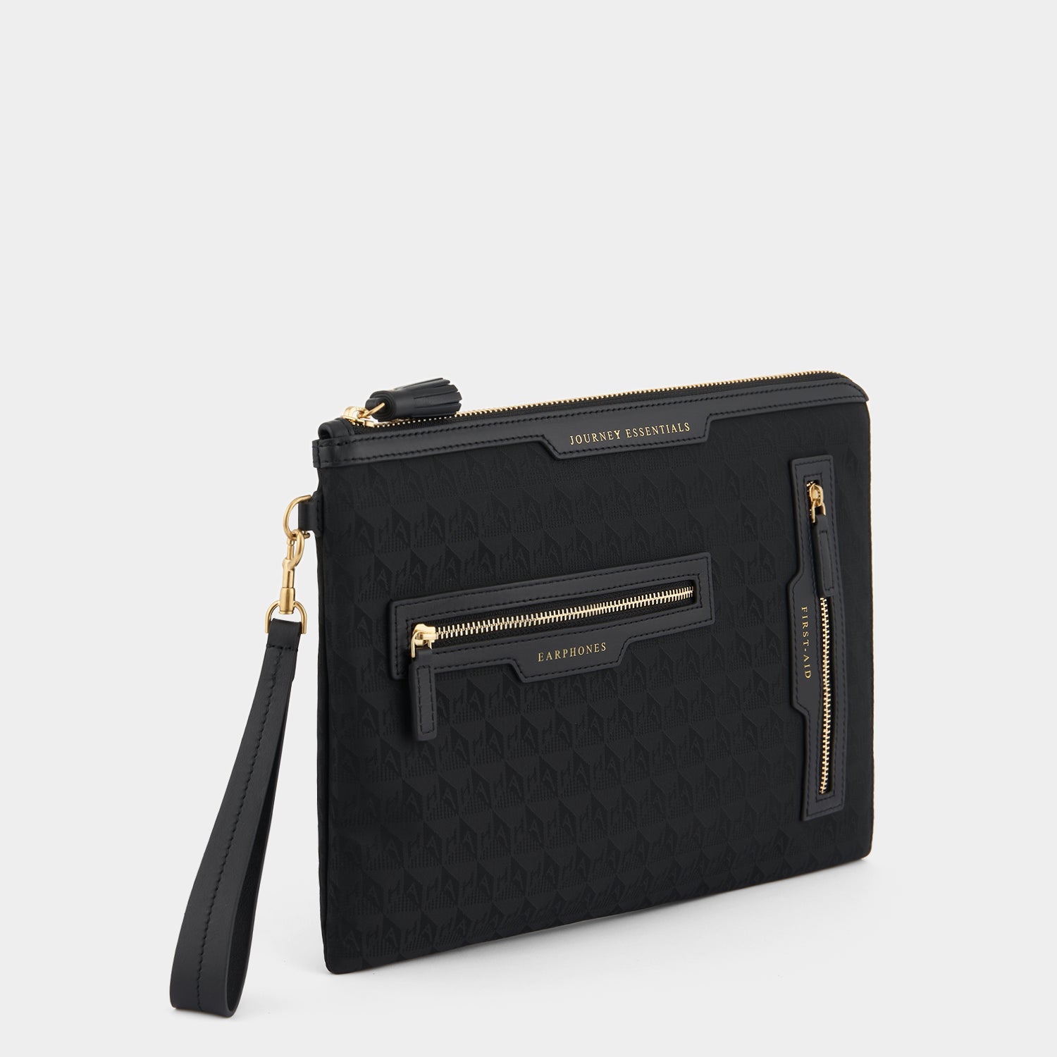 Logo Journey Essentials Pochette -

          
            Jacquard Nylon in Black -
          

          Anya Hindmarch US
