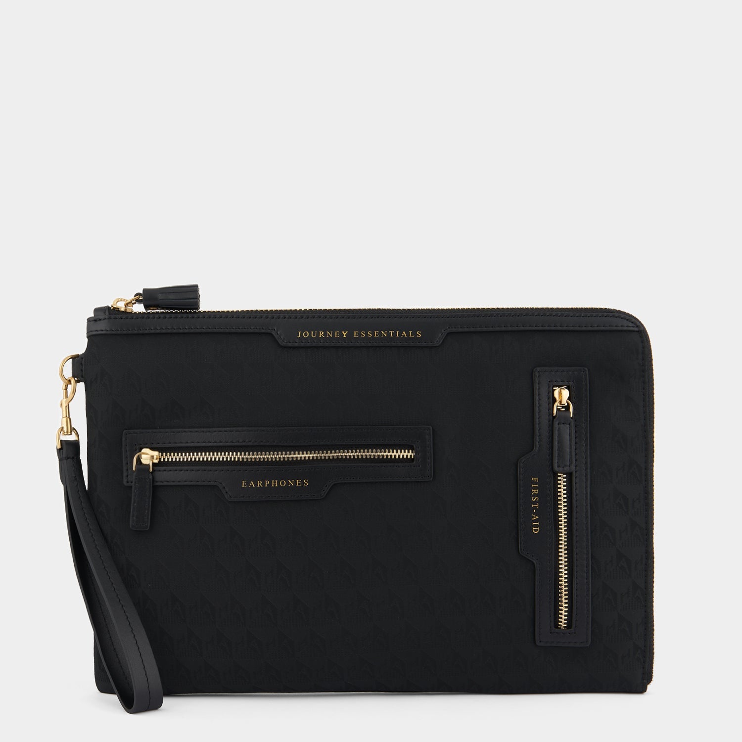 Logo Journey Essentials Pochette -

          
            Jacquard Nylon in Black -
          

          Anya Hindmarch US
