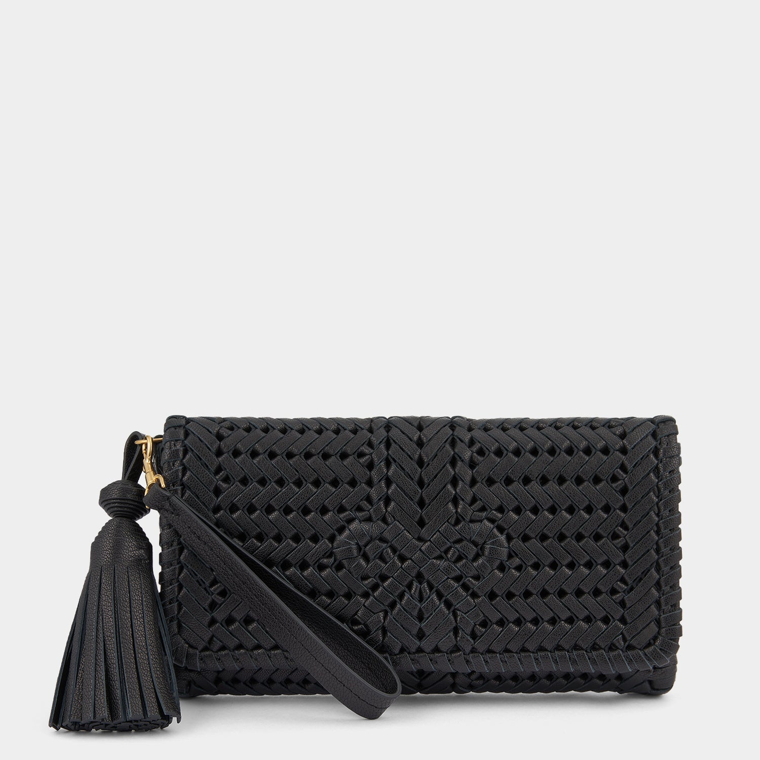 Neeson Tassel Clutch -

                  
                    Capra Leather in Black -
                  

                  Anya Hindmarch US
