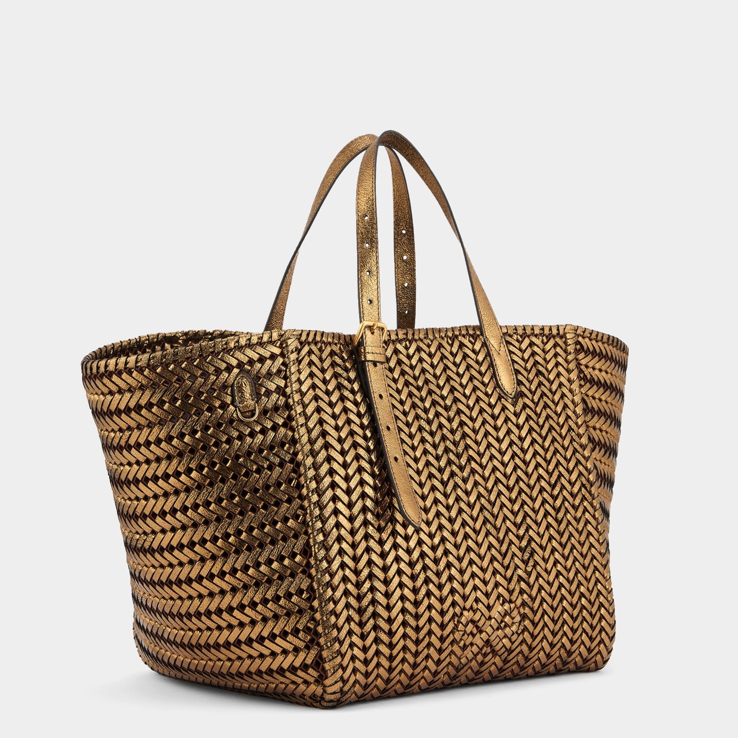 Neeson Square Tote -

                  
                    Metallic Leather in Bronze -
                  

                  Anya Hindmarch US
