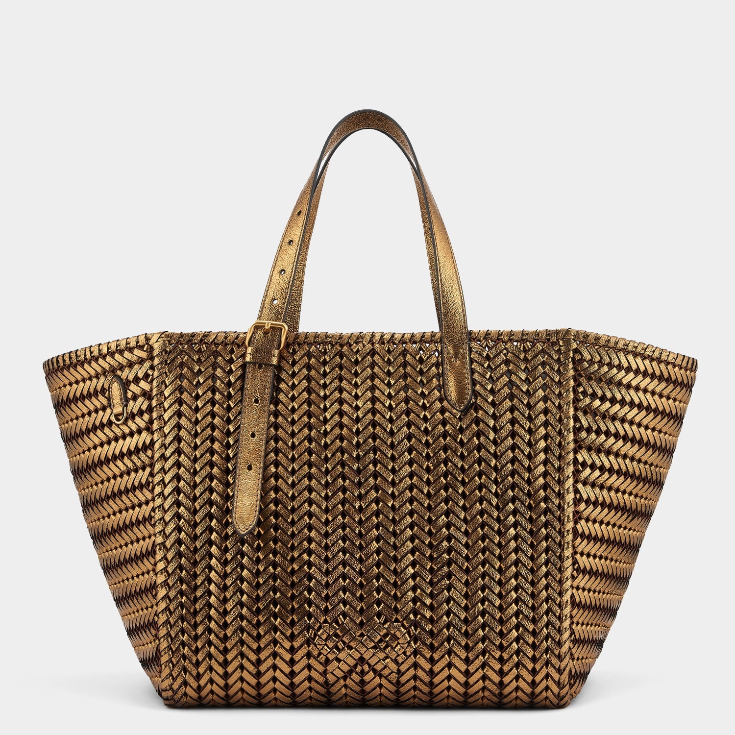 Neeson Square Tote -

                  
                    Metallic Leather in Bronze -
                  

                  Anya Hindmarch US
