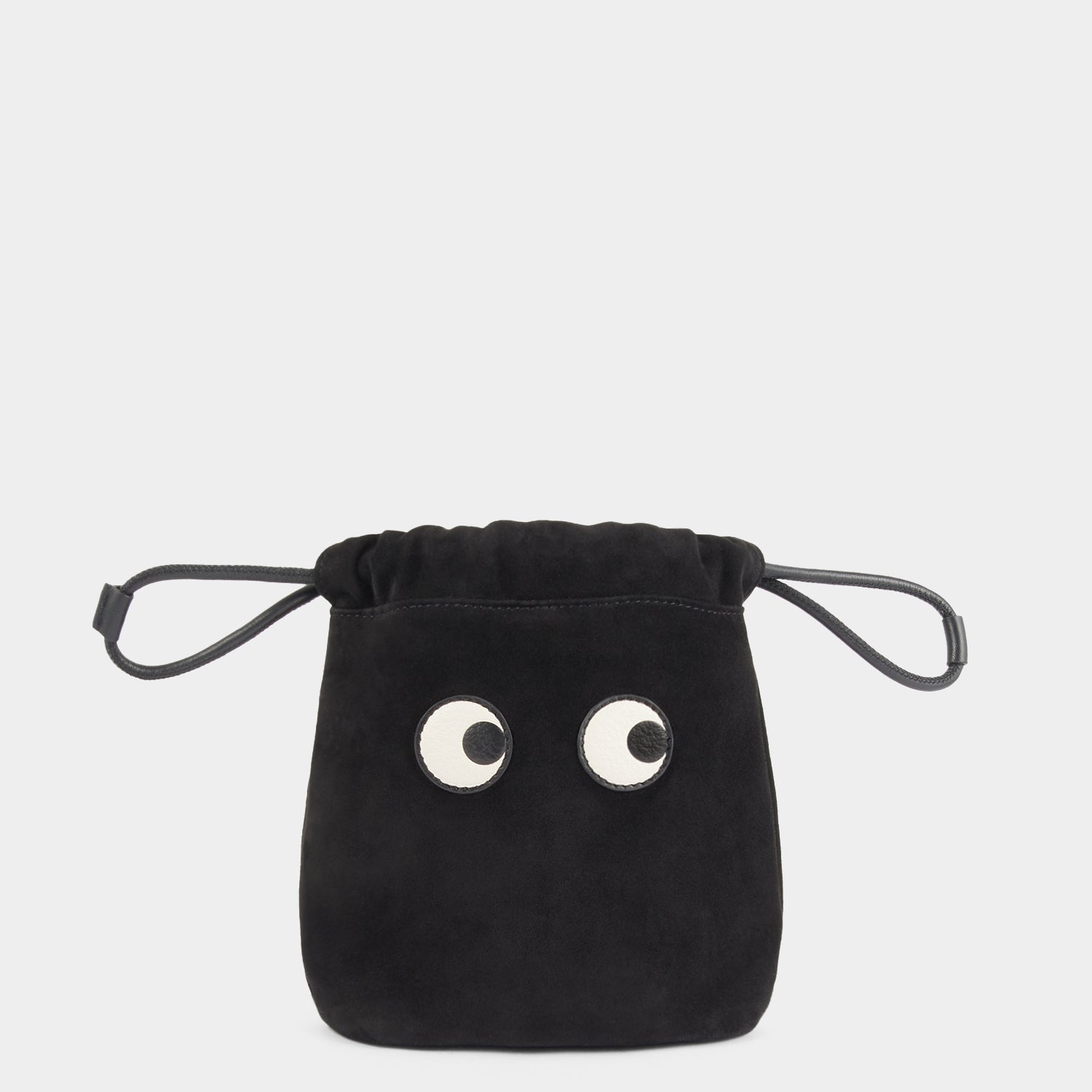 Eyes Drawstring Pouch -

                  
                    Kid Suede in Black -
                  

                  Anya Hindmarch US

