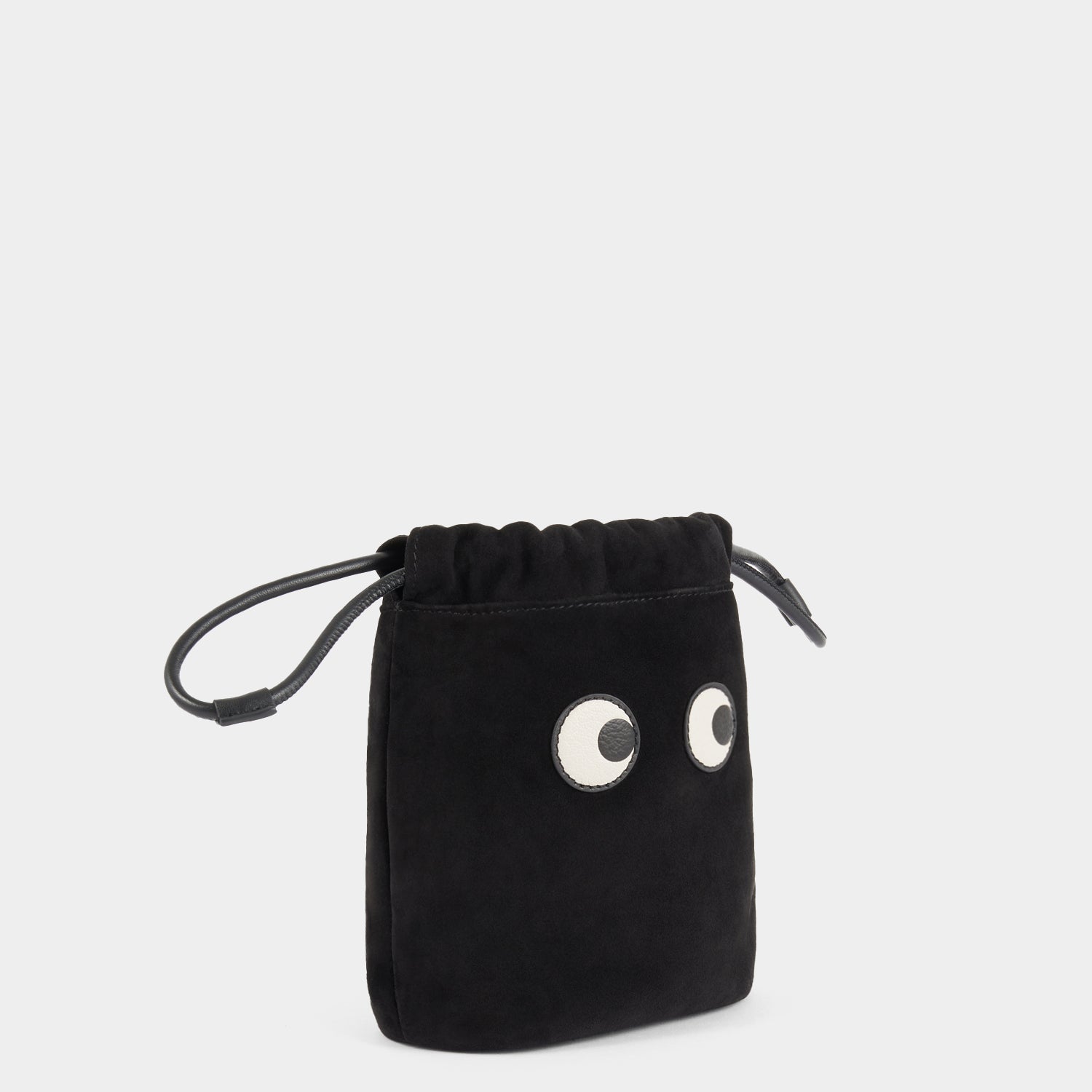 Eyes Drawstring Pouch -

                  
                    Kid Suede in Black -
                  

                  Anya Hindmarch US
