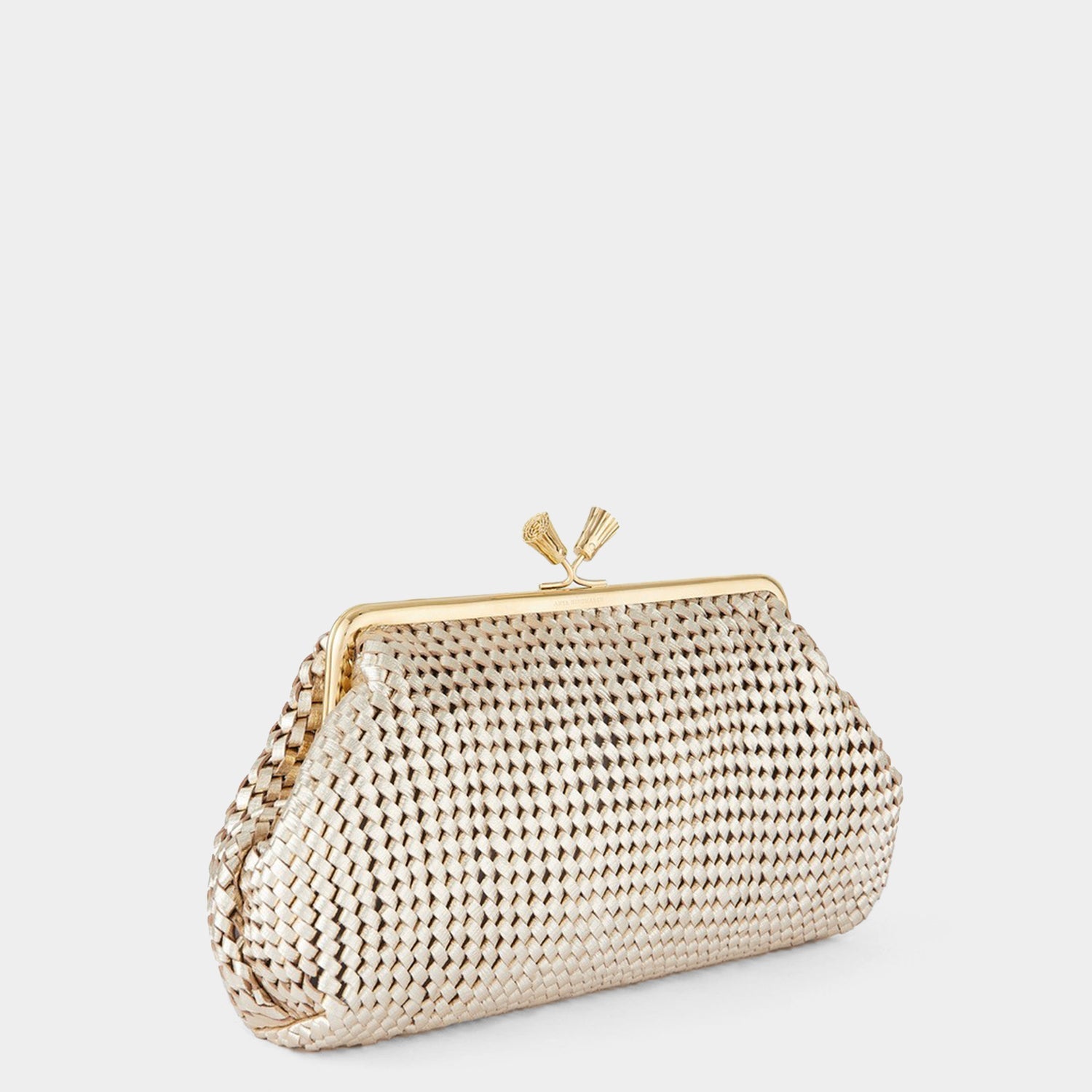 Large Maud Plaited Clutch -

                  
                    Capra Leather in Light Gold -
                  

                  Anya Hindmarch US
