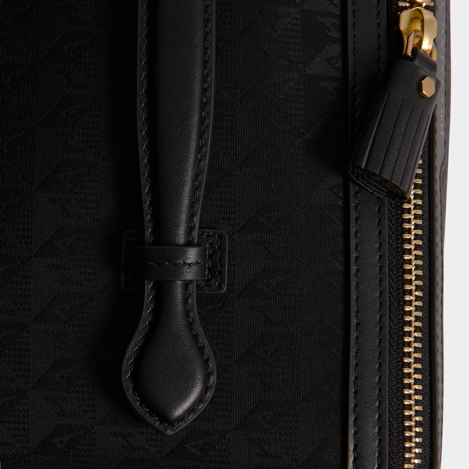anyahindmarch dressing table design ANYA HINDMARCH Dressing Table leather-trimmed logo-jacquard nylon cosmetics case