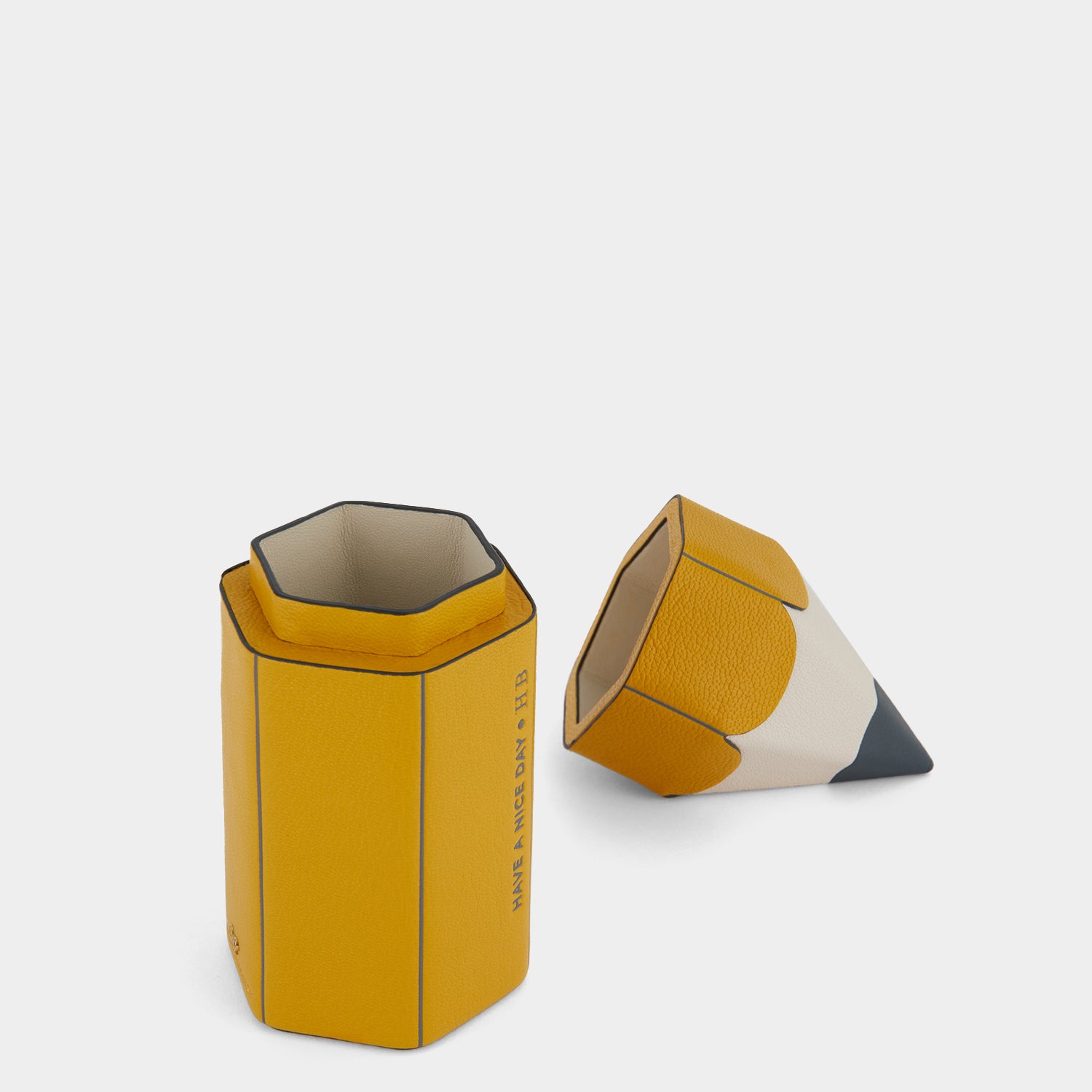 Pencil Pot -

                  
                    Capra Leather in Mustard -
                  

                  Anya Hindmarch US

