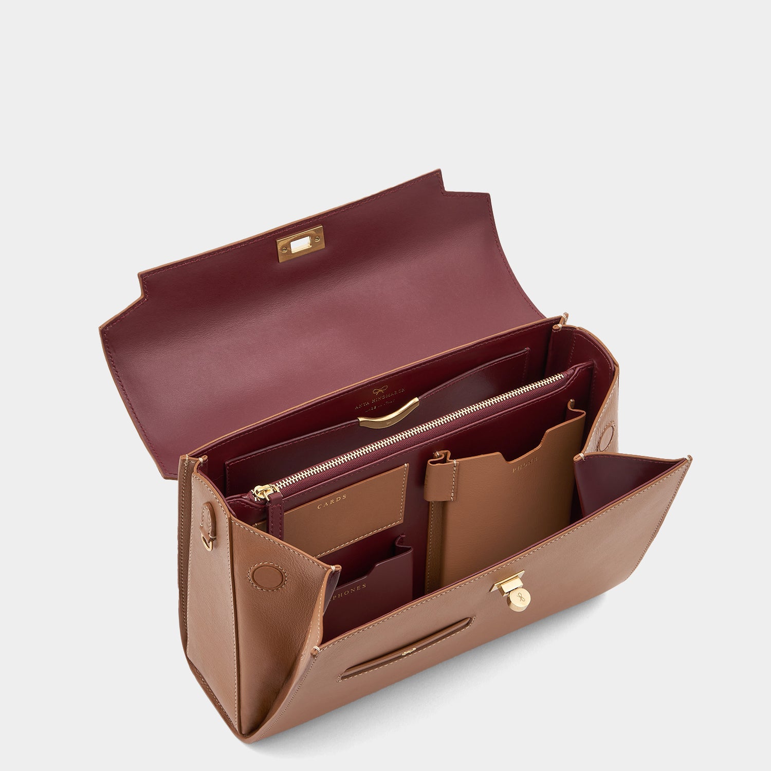 Mortimer Top Handle -

          
            Calf Leather in Pecan -
          

          Anya Hindmarch US
