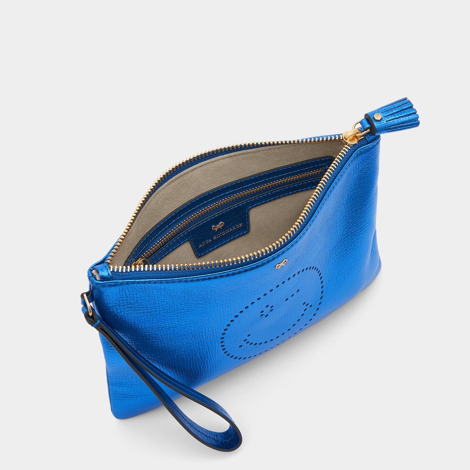 Wink Zip Top Pouch -

                  
                    Capra Leather in Electric Blue -
                  

                  Anya Hindmarch US
