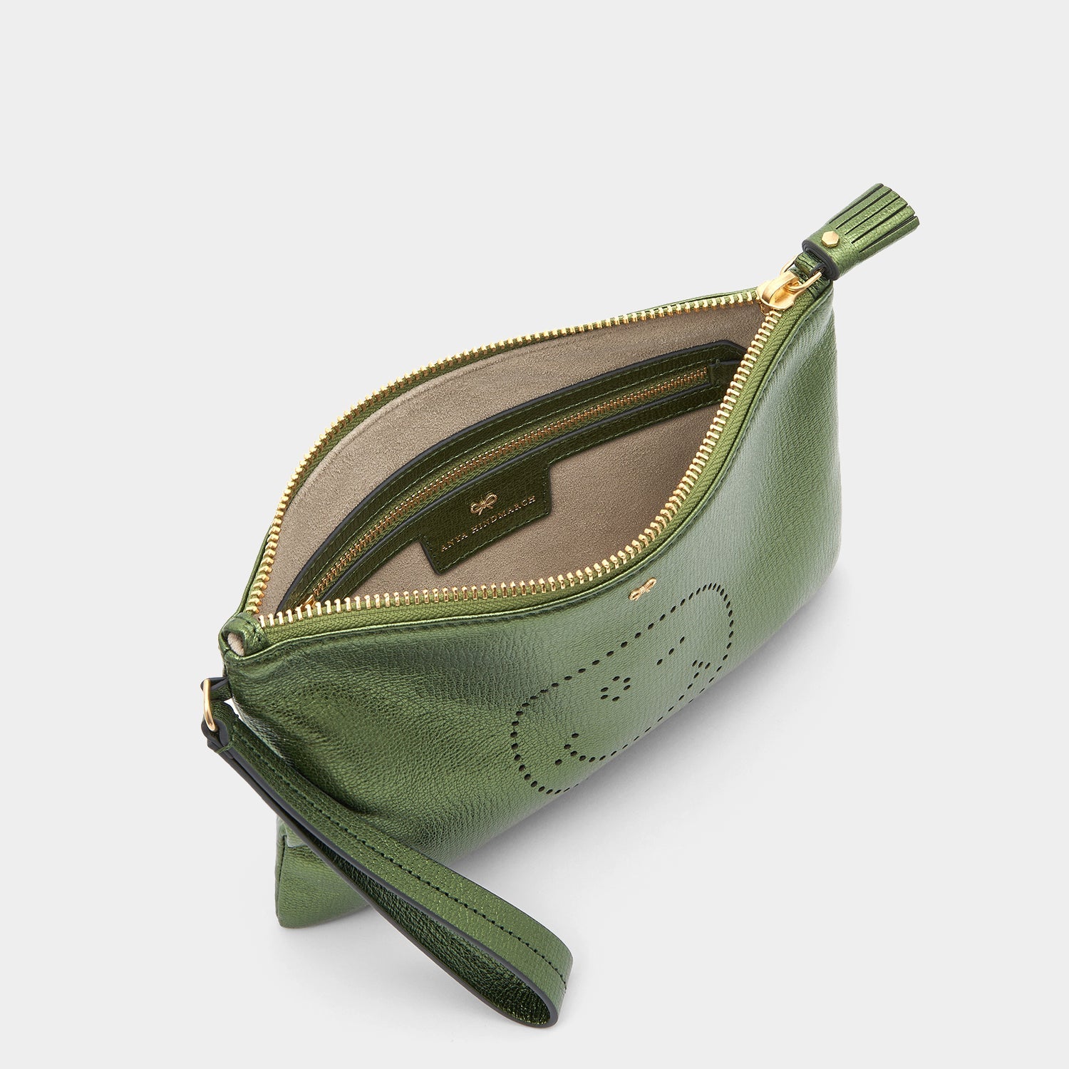 Wink Zip Top Pouch -

                  
                    Capra Leather in Olive -
                  

                  Anya Hindmarch US
