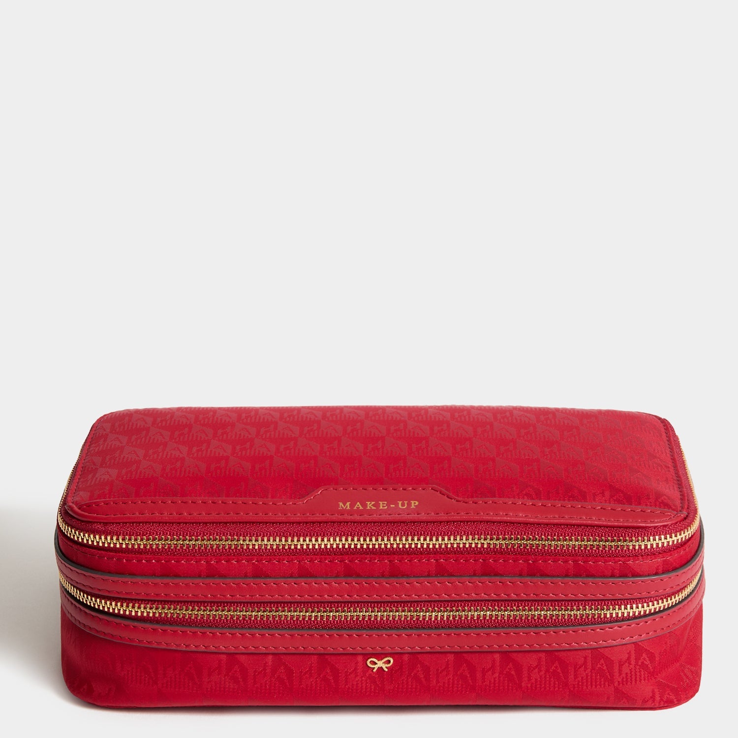 Logo Make-Up Pouch -

          
            Jacquard Nylon Up in Red -
          

          Anya Hindmarch US
