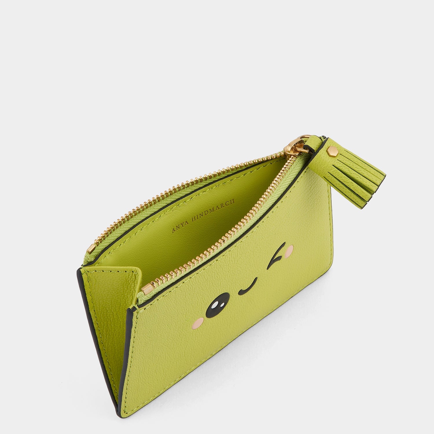 Kawaii Wink Zip Card Case -

                  
                    Capra Leather in Lime -
                  

                  Anya Hindmarch US
